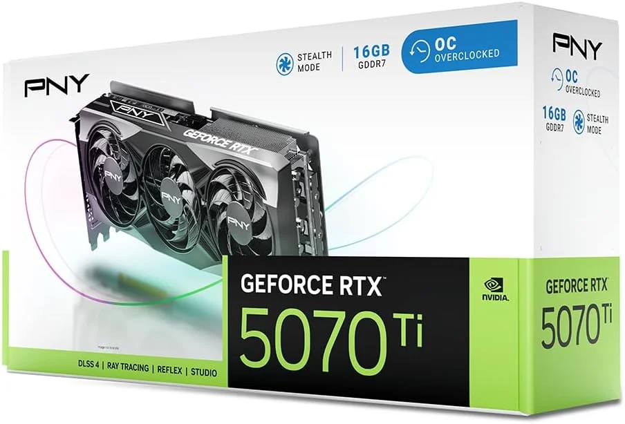 کارت گرافیک PNY GeForce RTX™ 5070Ti 16GB OC با سه فن و DLSS 4 کارت گرافیک PNY GeForce RTX™ 5070Ti 16GB OC با سه فن و DLSS 4
