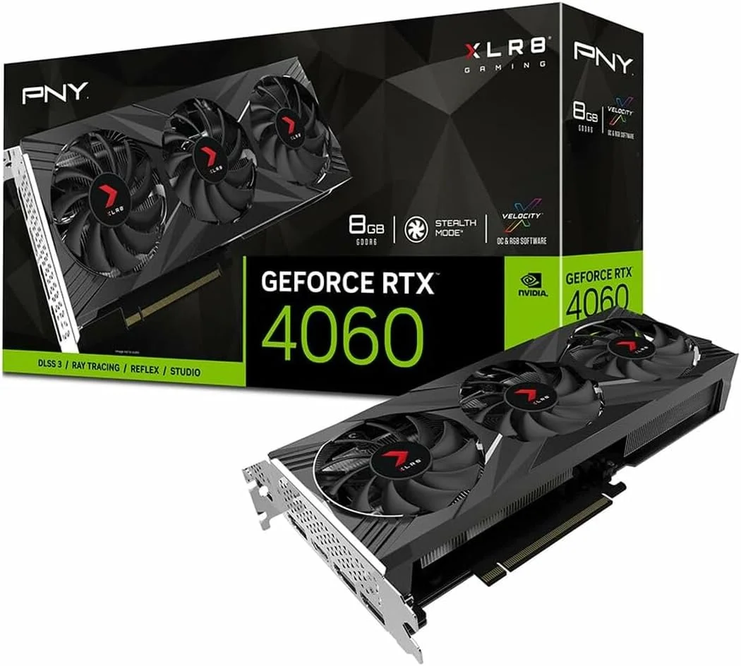 کارت گرافیک PNY GEFORCE RTX™ 4060 8GB XLR8 Gaming VERTO RGB Triple Fan Edition DLSS 3
