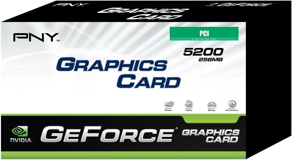 کارت گرافیک PNY GeForce FX 5200 PCI 256 MB 2 پورت VGA + S-Video مدل VCGFX522PEB - نسخه خرده فروشی