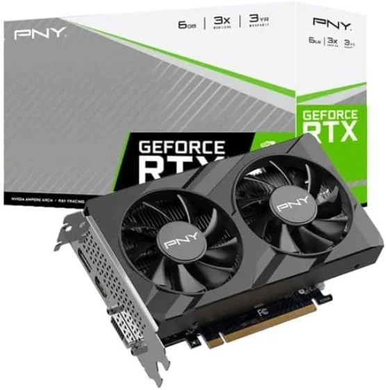 کارت گرافیک PNY مدل GeForce RTX 3050 Verto با دو فن 6 گیگابایت