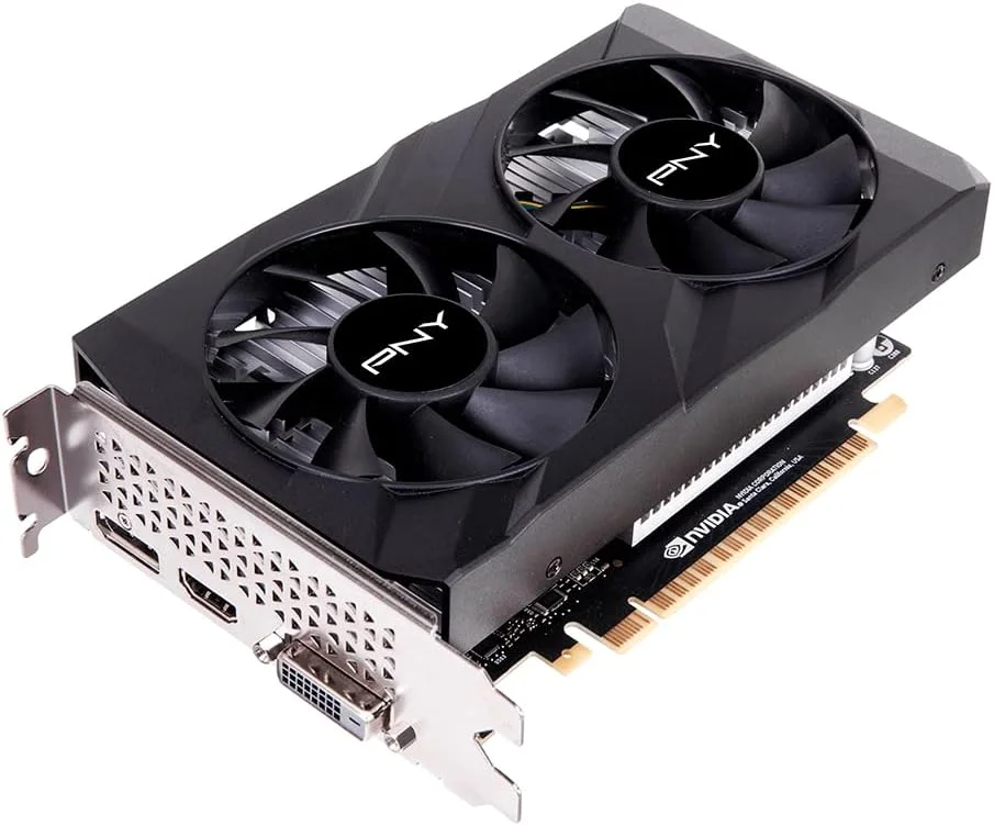 کارت گرافیک PNY GeForce GTX 1650 با 4 گیگابایت حافظه GDDR6 و دو فن
