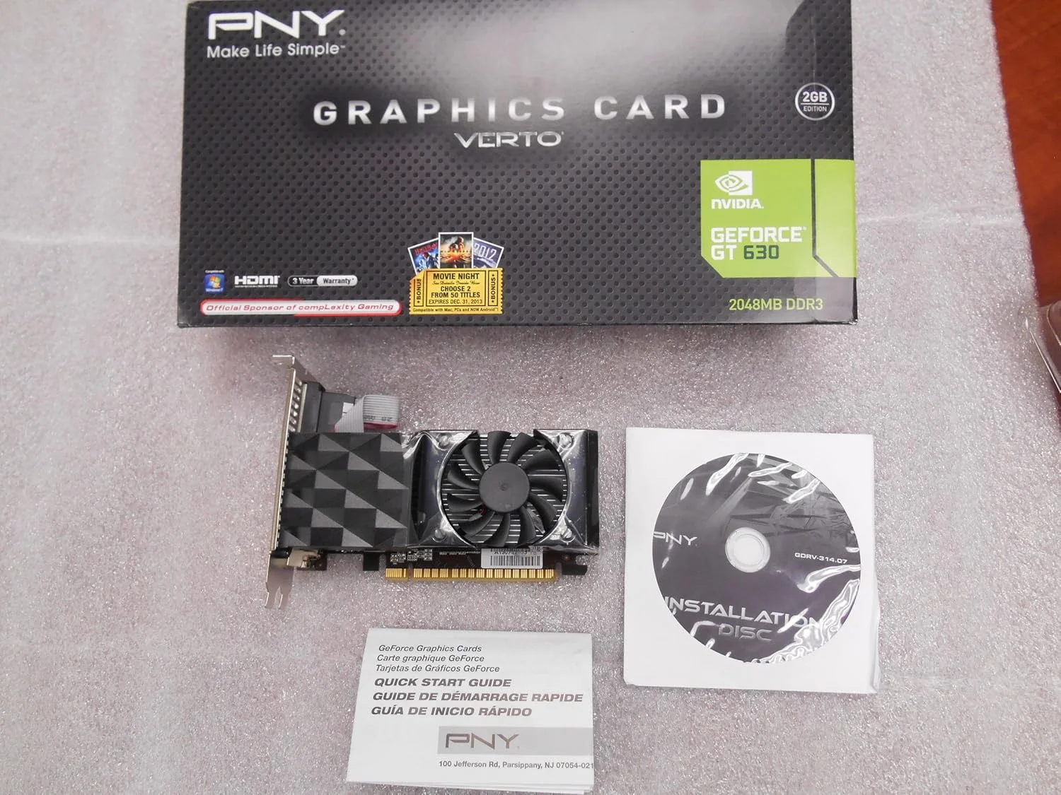 کارت گرافیک PNY NVIDIA GeForce GT 630 2GB GDDR3 VGA/DVI/HDMI PCI-Express مدل VCGGT6302XPB