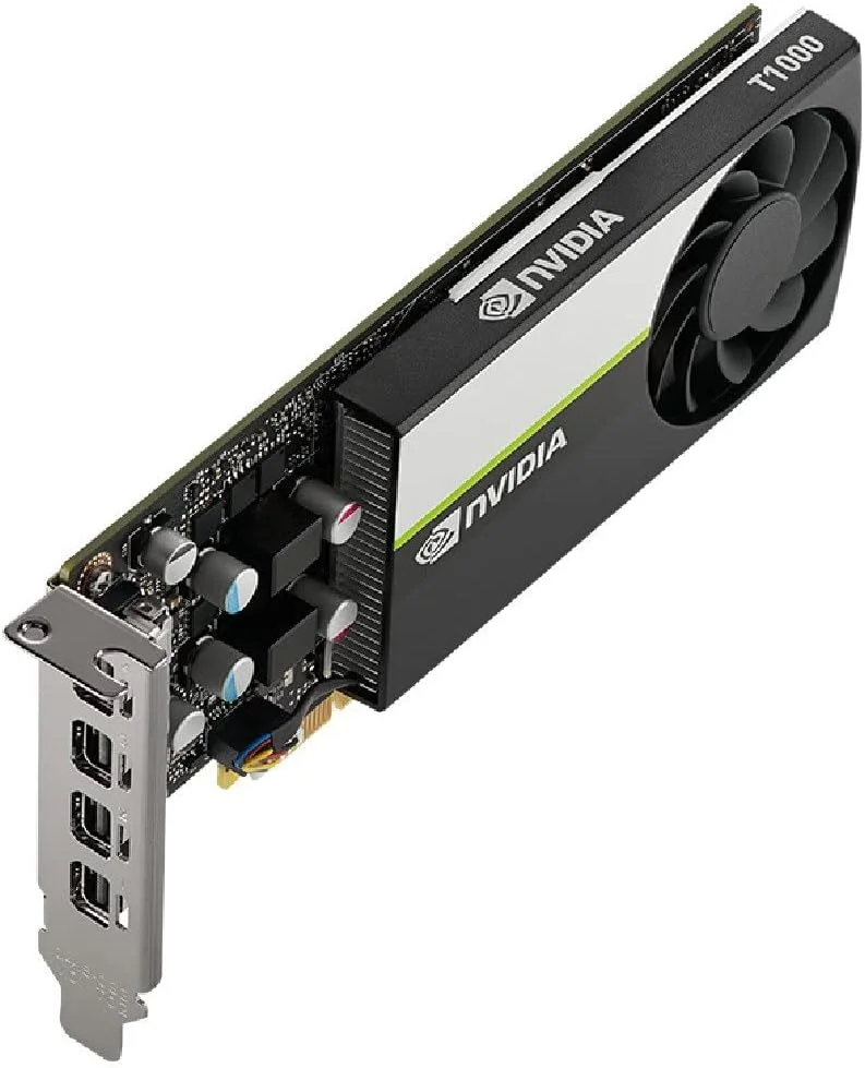 کارت گرافیک حرفه ای PNY NVIDIA T1000 8 GB، حافظه 8 گیگابایت GDDR6، PCI Express 3.0 x16، تک اسلات، 4x Mini-DisplayPort، پشتیبانی از 8K، فن فعال فوق العاده بی صدا (VCNT1000-8GB-PB) کارت گرافیک حرفه ای PNY NVIDIA T1000 8 GB، حافظه 8 گیگابایت GDDR6، PCI Express 3.0 x16، تک اسلات، 4x Mini-DisplayPort، پشتیبانی از 8K، فن فعال فوق العاده بی صدا (VCNT1000-8GB-PB)