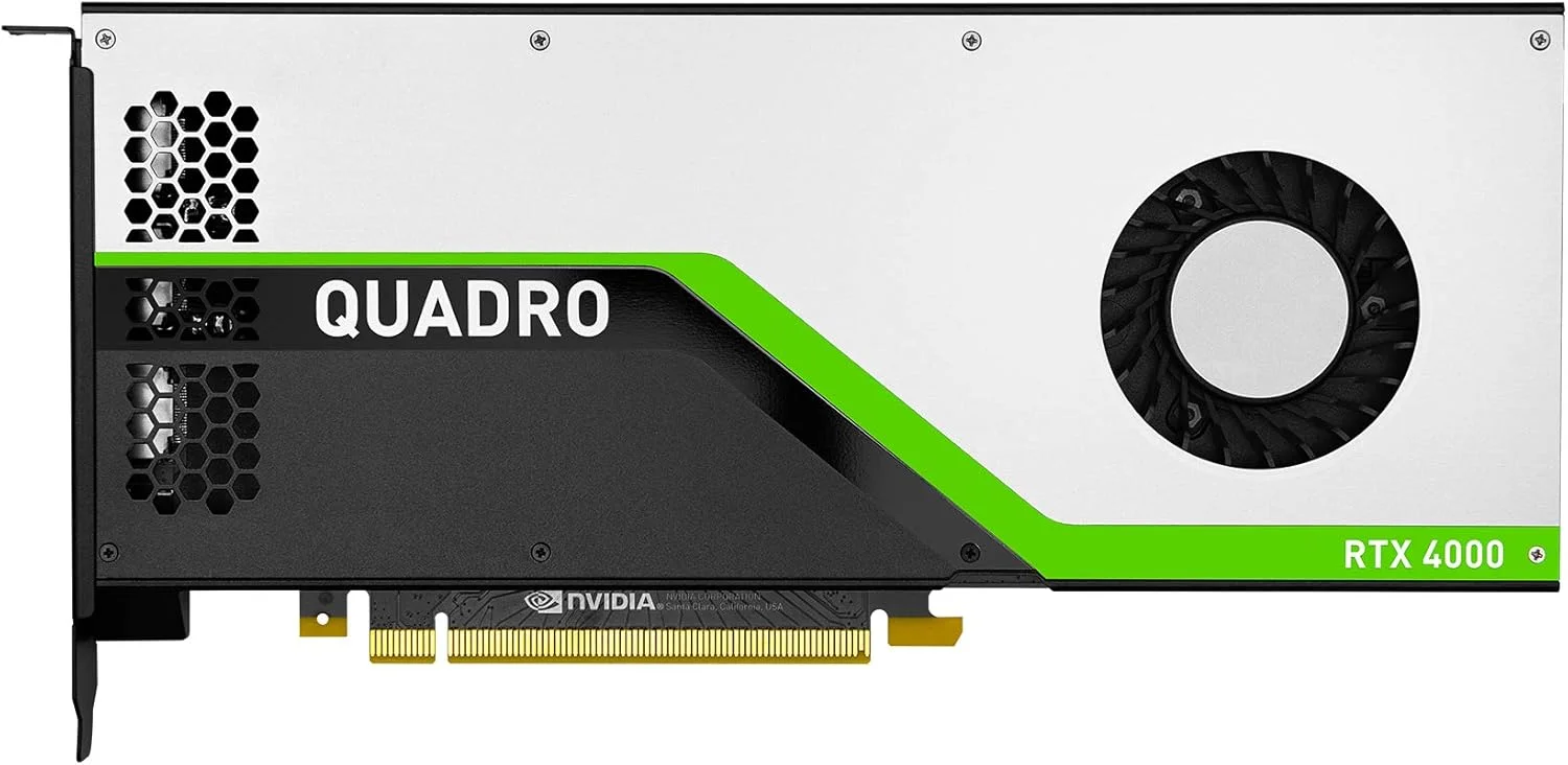 کارت گرافیک حرفه ای PNY Quadro RTX 4000 با 8 گیگابایت حافظه GDDR6، PCI Express 3.0 x16، تک اسلات، 3x DisplayPort، پشتیبانی از 8K، فن فعال فوق العاده بی صدا کارت گرافیک حرفه ای PNY Quadro RTX 4000 با 8 گیگابایت حافظه GDDR6، PCI Express 3.0 x16، تک اسلات، 3x DisplayPort، پشتیبانی از 8K، فن فعال فوق العاده بی صدا