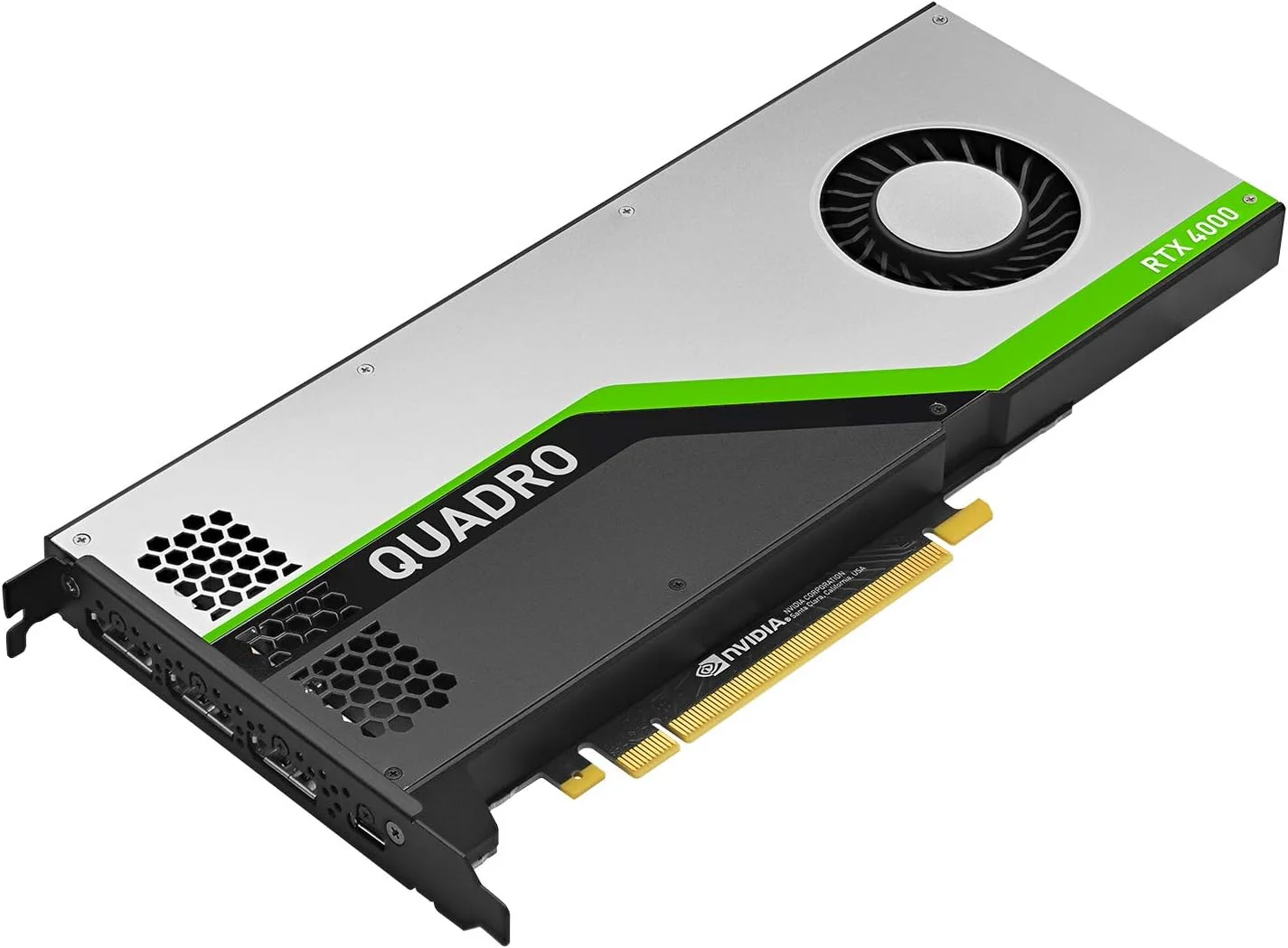 کارت گرافیک حرفه ای PNY Quadro RTX 4000 با 8 گیگابایت حافظه GDDR6، PCI Express 3.0 x16، تک اسلات، 3x DisplayPort، پشتیبانی از 8K، فن فعال فوق العاده بی صدا کارت گرافیک حرفه ای PNY Quadro RTX 4000 با 8 گیگابایت حافظه GDDR6، PCI Express 3.0 x16، تک اسلات، 3x DisplayPort، پشتیبانی از 8K، فن فعال فوق العاده بی صدا