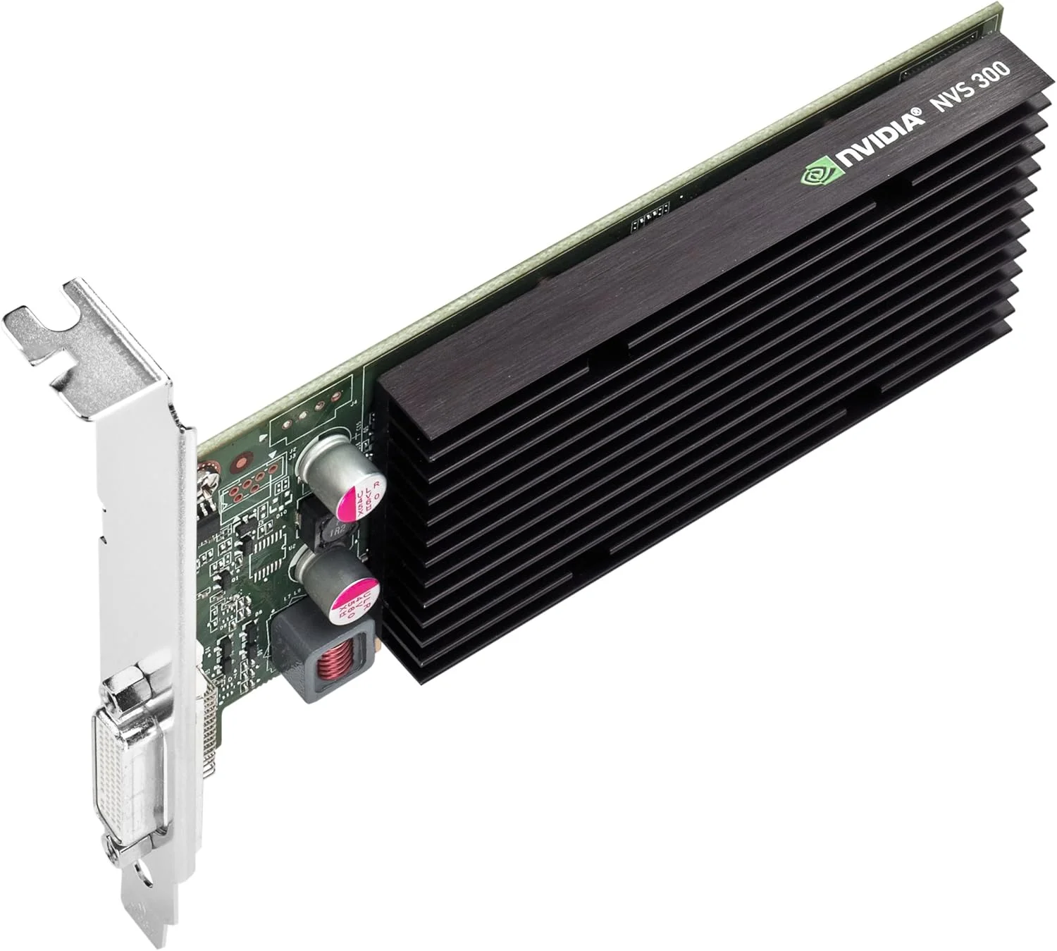 کارت گرافیک حرفه ای PNY NVIDIA NVS 300 با 512 مگابایت حافظه GDDR3، رابط PCI Express Gen 2 x16 و خروجی DMS-59 به Dual DVI-I SL یا VGA مدل VCNVX300X16-PB کارت گرافیک حرفه ای PNY NVIDIA NVS 300 با 512 مگابایت حافظه GDDR3، رابط PCI Express Gen 2 x16 و خروجی DMS-59 به Dual DVI-I SL یا VGA مدل VCNVX300X16-PB