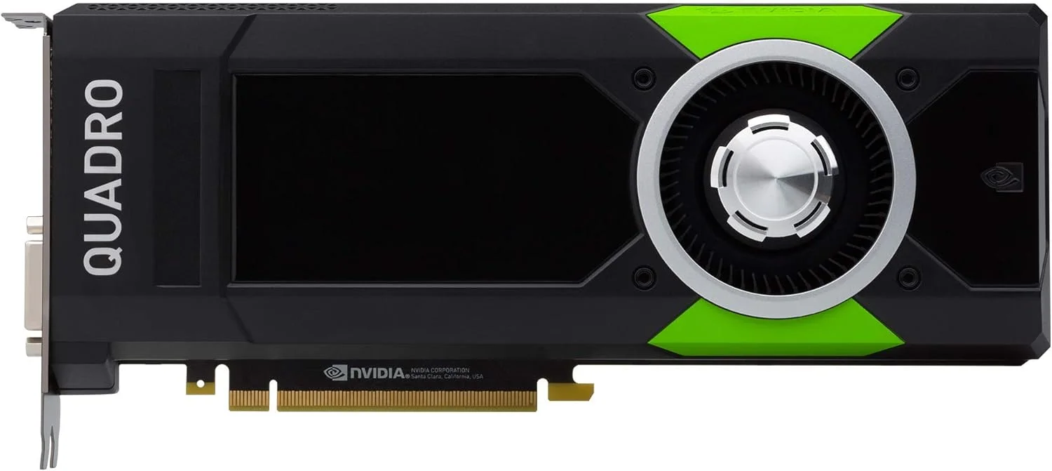 کارت گرافیک حرفه ای PNY Quadro P5000 با 16 گیگابایت حافظه GDDR5، PCI Express 3.0 x16، دو اسلات، 4 پورت DisplayPort، 1 پورت DVI-I DL، پشتیبانی از کیفیت 5K، فن فعال فوق العاده بی صدا
