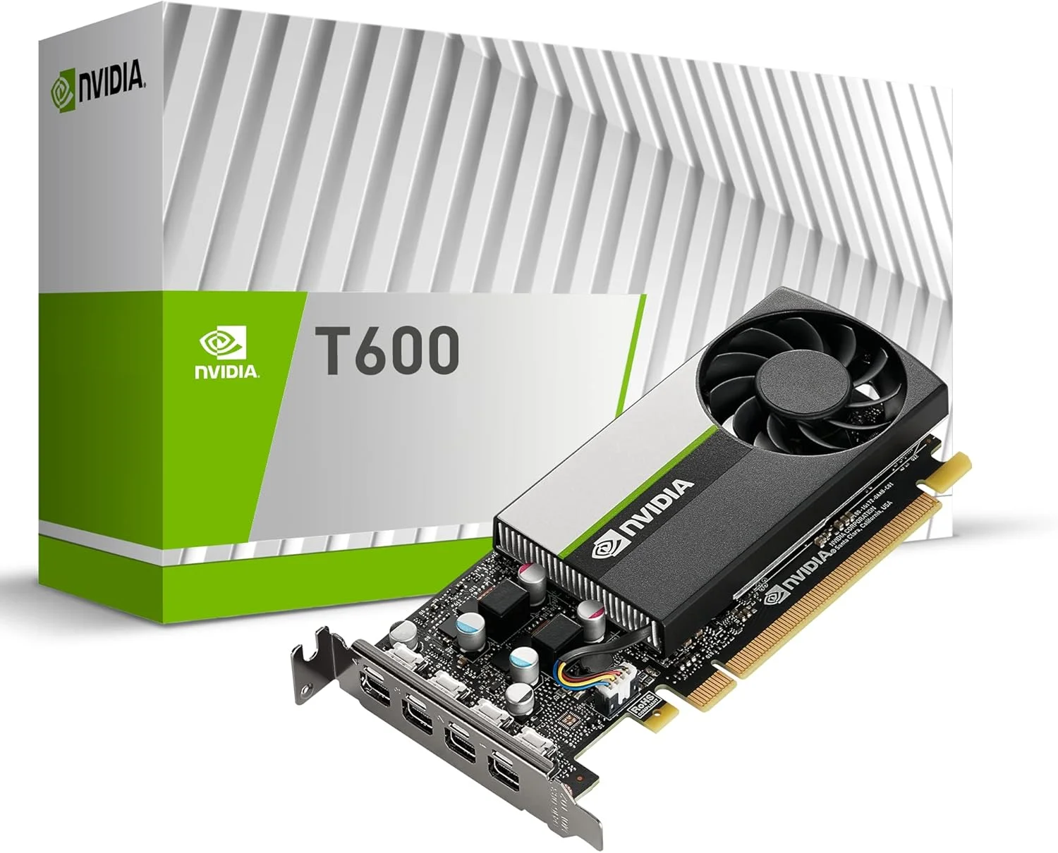 کارت گرافیک حرفه ای PNY NVIDIA T600 با 4 گیگابایت حافظه GDDR6، PCI Express 3.0 x16، تک اسلات، 4x Mini-DisplayPort، پشتیبانی از 8K، فن فعال فوق العاده بی صدا، VCNT600-PB