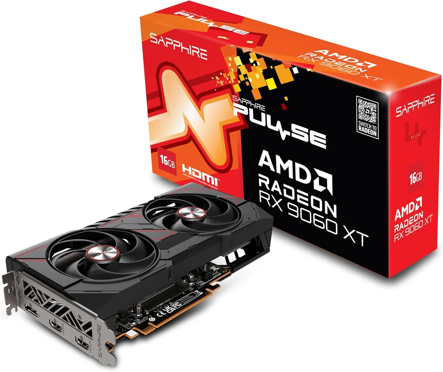 کارت گرافیک گیمینگ اورکلاک Sapphire 11350-03-20G Pulse AMD Radeon™ RX 9060 XT با 16 گیگابایت GDDR6، AMD RDNA 4
