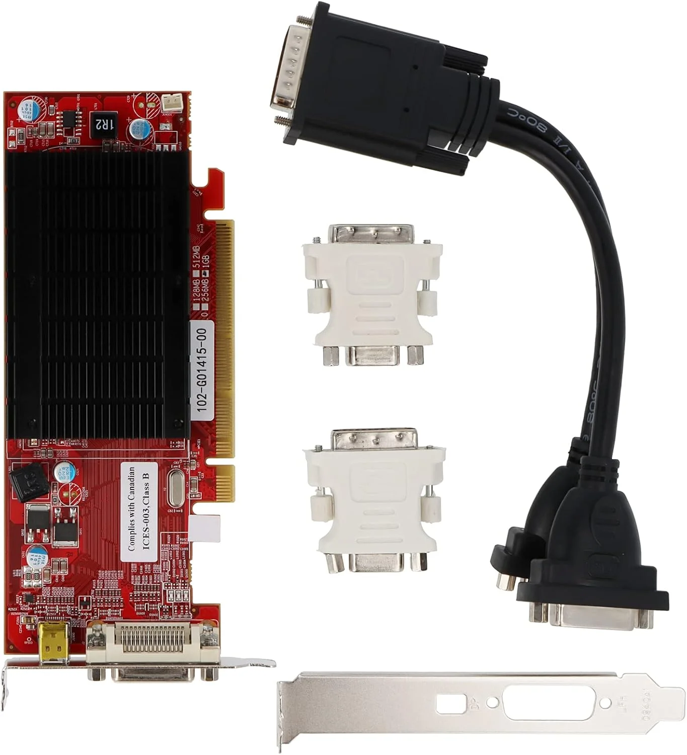 کارت گرافیک VisionTek Products Radeon 6350 SFF 1GB DDR3 3M DMS59 با 2 عدد آداپتور DVI-I به VGA مدل 900456