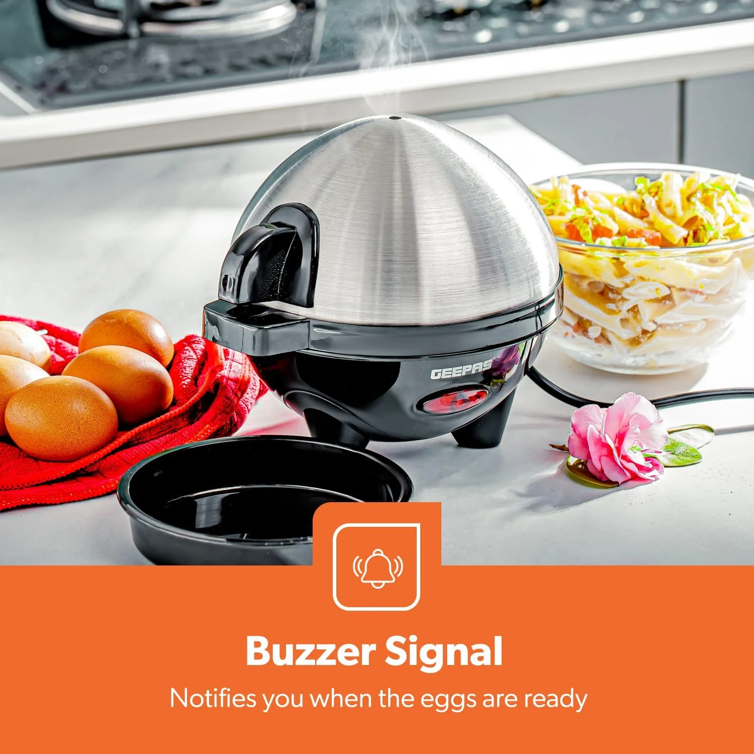تخم مرغ پز 3 در 1 Geepas، 350 وات | تخم مرغ پز برقی و املت ساز، بخارپز سبزیجات | کاسه آب پز، فنجان اندازه گیری با سوراخ کن تخم مرغ | ظرفیت تا 7 تخم مرغ، تخم مرغ آب پز نرم، متوسط و سفت تخم مرغ پز 3 در 1 Geepas، 350 وات | تخم مرغ پز برقی و املت ساز، بخارپز سبزیجات | کاسه آب پز، فنجان اندازه گیری با سوراخ کن تخم مرغ | ظرفیت تا 7 تخم مرغ، تخم مرغ آب پز نرم، متوسط و سفت