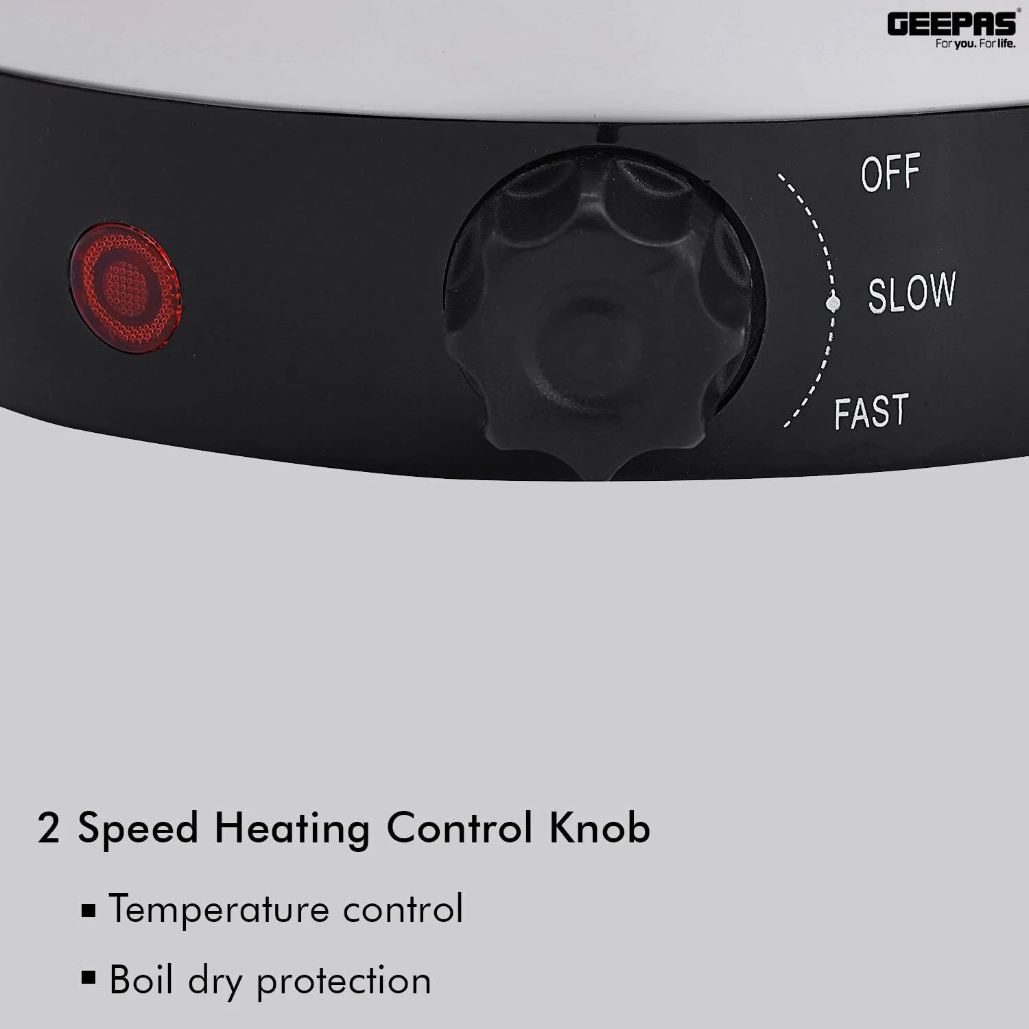 کتری برقی چند منظوره 1000 وات جیپاس با ظرفیت 1.7 لیتر - کتری بدون سیم 3 در 1، بخارپز و تخم مرغ پز - محافظت در برابر خشک شدن، 2 سرعت گرمایش - ایده آل برای بخارپز کردن سبزیجات و پختن تخم مرغ کتری برقی چند منظوره 1000 وات جیپاس با ظرفیت 1.7 لیتر - کتری بدون سیم 3 در 1، بخارپز و تخم مرغ پز - محافظت در برابر خشک شدن، 2 سرعت گرمایش - ایده آل برای بخارپز کردن سبزیجات و پختن تخم مرغ