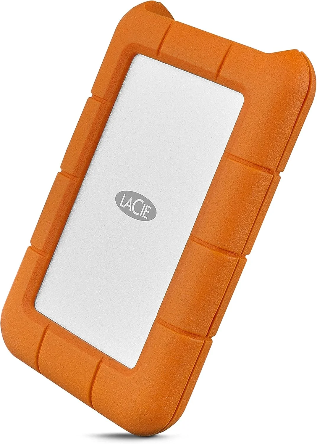 هارد اکسترنال LACIE Rugged USB-C (مدل STFR5000800) به همراه کیف حمل هارد دیسک قابل حمل و جمع و جور، 5000 گیگابایت، نقره ای/نارنجی