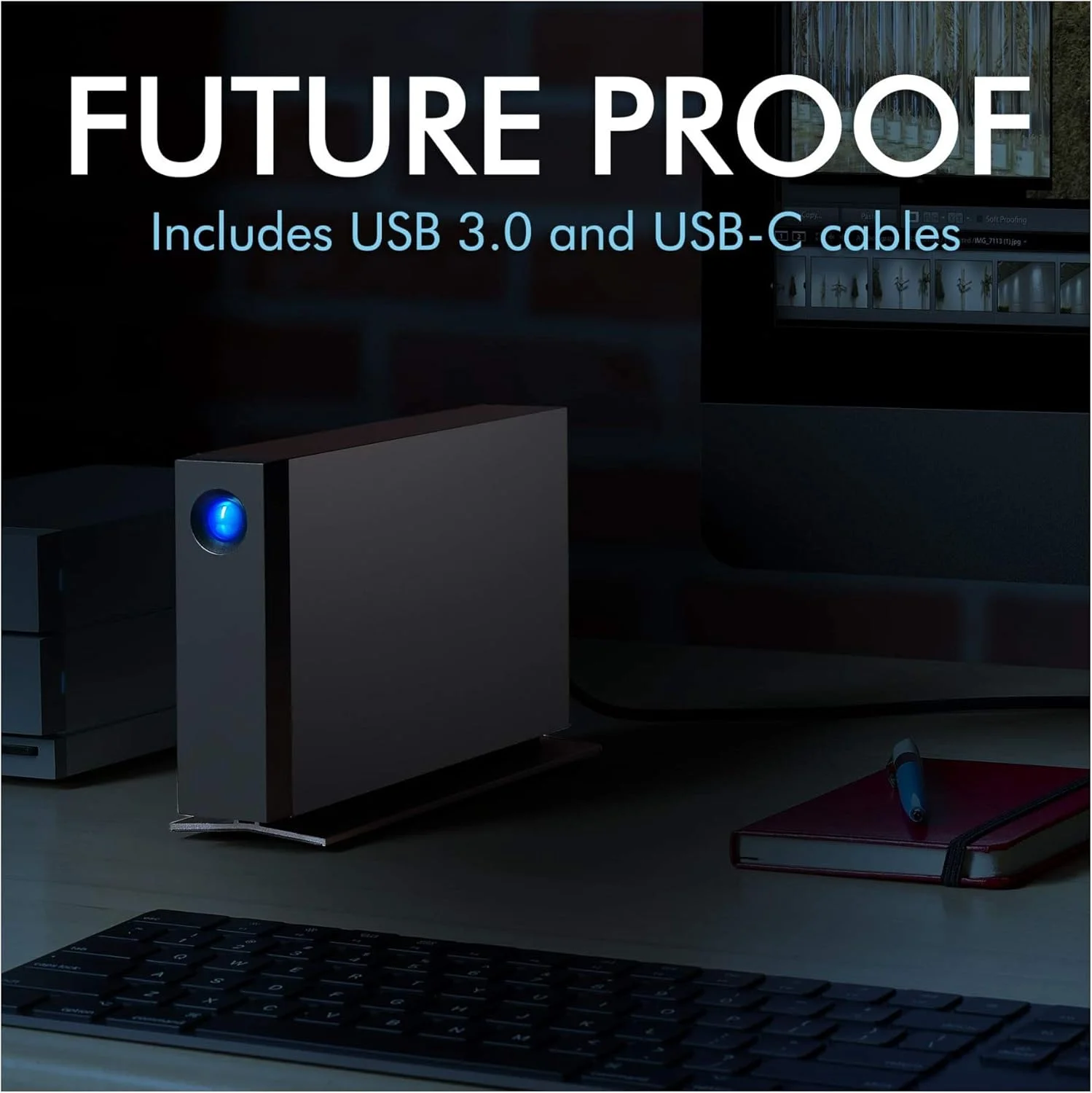 هارد دیسک اکسترنال لسی d2 Professional با ظرفیت 8 ترابایت، مناسب برای دسکتاپ - HDD با پورت USB-C USB 3.0، سرعت 7200 RPM، دارای درایوهای Enterprise Class، 5 سال گارانتی و خدمات بازیابی اطلاعات (STHA8000800)