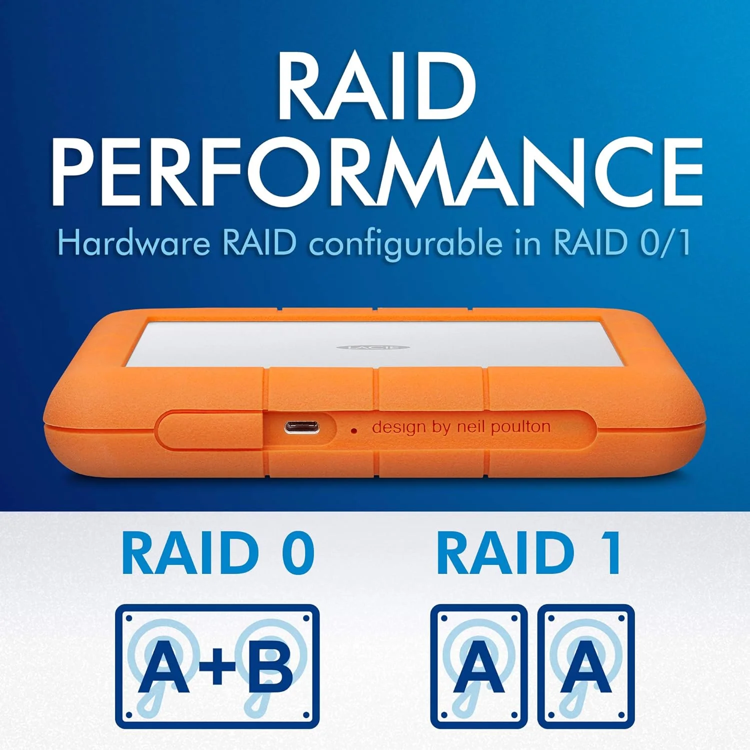 هارد اکسترنال قابل حمل LaCie Rugged RAID Shuttle با ظرفیت 8 ترابایت، USB-C، سازگار با PC، Mac، iPad و iPhone (STHT8000800) هارد اکسترنال قابل حمل LaCie Rugged RAID Shuttle با ظرفیت 8 ترابایت، USB-C، سازگار با PC، Mac، iPad و iPhone (STHT8000800)