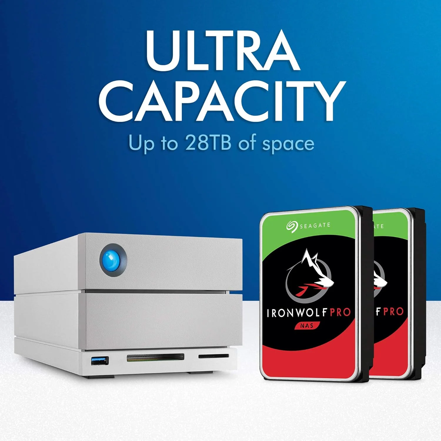 هارد اکسترنال RAID لسی 2big Dock Thunderbolt 3 ظرفیت 28 ترابایت، مناسب برای PC، Mac، iPad و iPhone (STGB28000400)