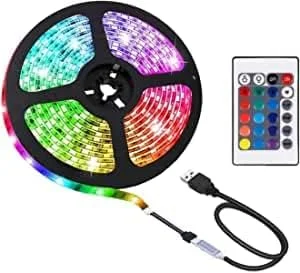 نوار چراغ ال ای دی 5 متری 16 رنگ 5 ولت USB ضد آب انعطاف پذیر نور پس زمینه تلویزیون RGB با کنترل از راه دور نوار چراغ ال ای دی 5 متری 16 رنگ 5 ولت USB ضد آب انعطاف پذیر نور پس زمینه تلویزیون RGB با کنترل از راه دور