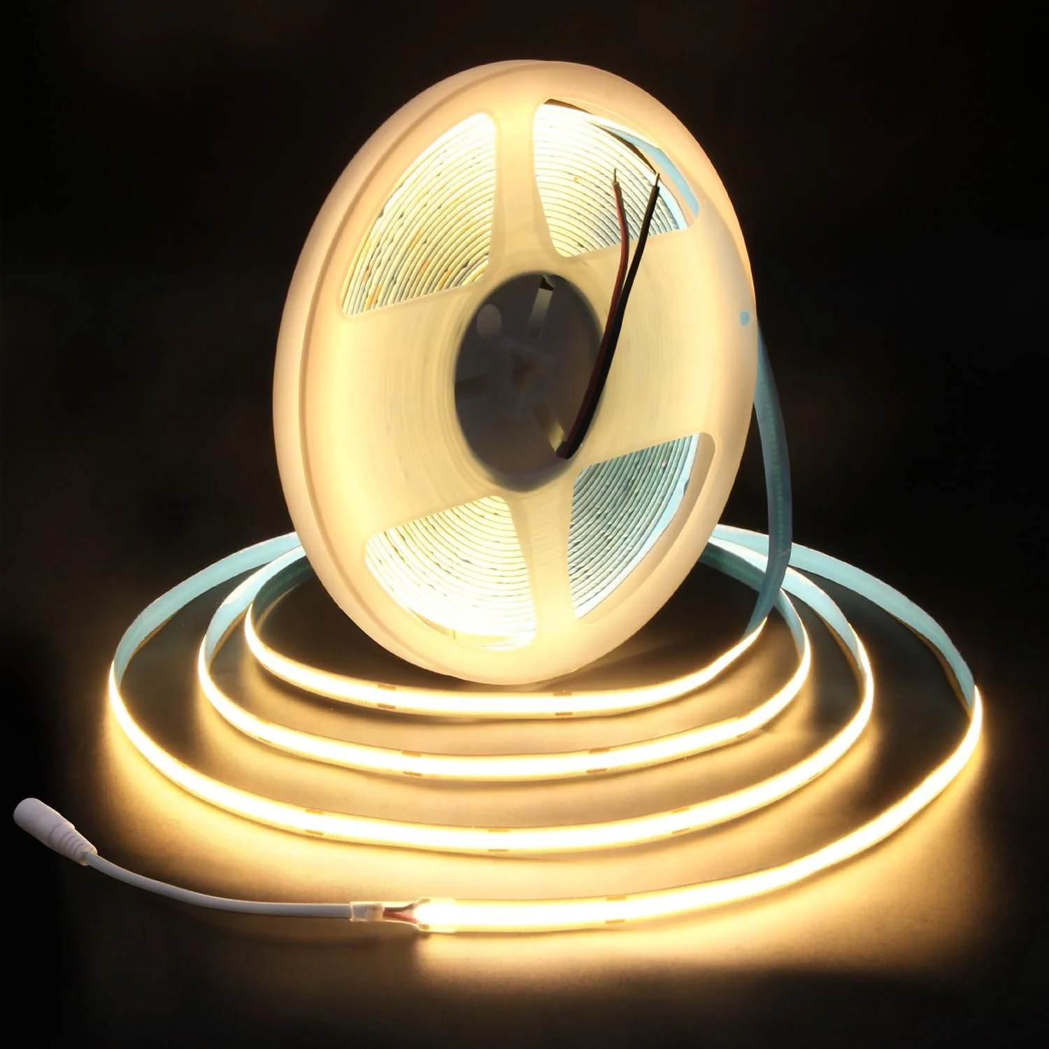 نوار LED COB آلیتوف 24 ولت 10 متری سفید گرم 3000K، نوار نور LED خود چسب 320LED/M غیر ضد آب IP30 برای روشنایی داخلی DIY دکوراسیون منزل (بدون منبع تغذیه و دیمر)