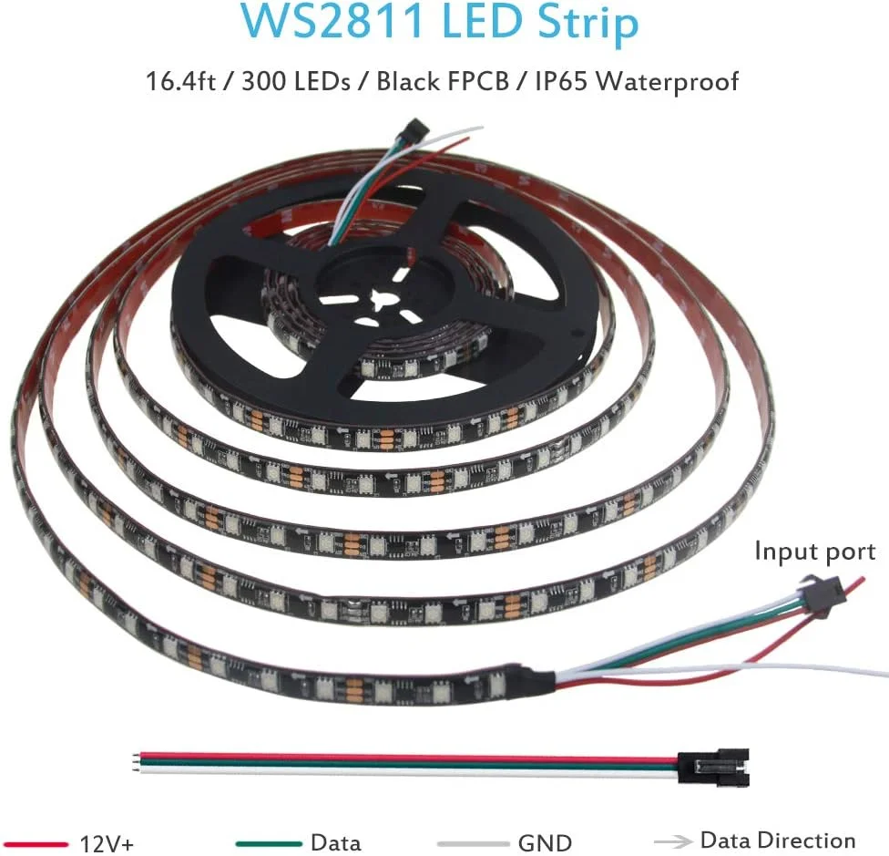 نوار LED آدرس پذیر RGB آلیتُو WS2811، نوار چراغ LED 12 ولت، 5 متر، 300 LED، رنگ رویایی قابل برنامه ریزی، چراغ پیکسل LED دیجیتال انعطاف پذیر، ضد آب IP65 با پشت چسبنده بسیار قوی 3M VHB نوار LED آدرس پذیر RGB آلیتُو WS2811، نوار چراغ LED 12 ولت، 5 متر، 300 LED، رنگ رویایی قابل برنامه ریزی، چراغ پیکسل LED دیجیتال انعطاف پذیر، ضد آب IP65 با پشت چسبنده بسیار قوی 3M VHB