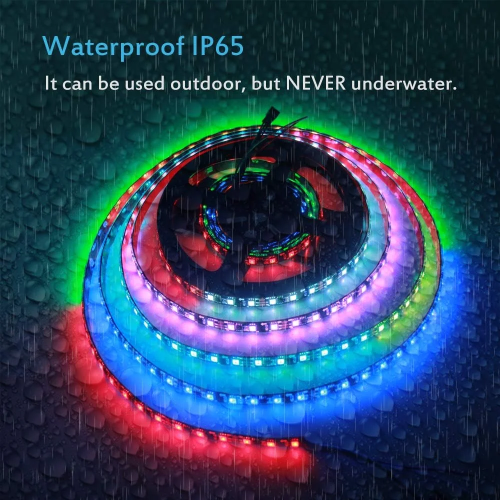 نوار LED آدرس پذیر RGB آلیتُو WS2811، نوار چراغ LED 12 ولت، 5 متر، 300 LED، رنگ رویایی قابل برنامه ریزی، چراغ پیکسل LED دیجیتال انعطاف پذیر، ضد آب IP65 با پشت چسبنده بسیار قوی 3M VHB نوار LED آدرس پذیر RGB آلیتُو WS2811، نوار چراغ LED 12 ولت، 5 متر، 300 LED، رنگ رویایی قابل برنامه ریزی، چراغ پیکسل LED دیجیتال انعطاف پذیر، ضد آب IP65 با پشت چسبنده بسیار قوی 3M VHB