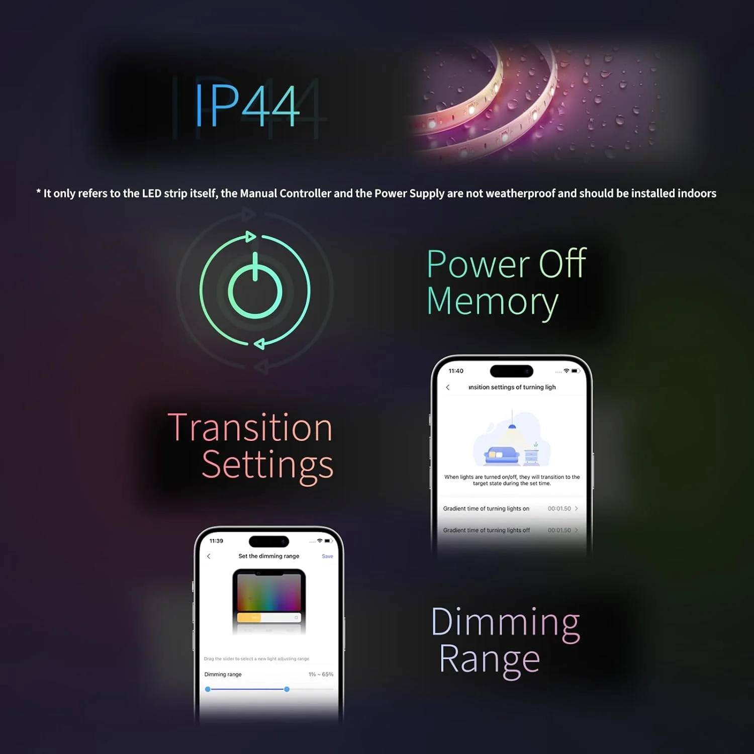 نوار LED هوشمند Aqara مدل T1 با Matter، نیازمند هاب Aqara Zigbee 3.0، عدم پشتیبانی از هابهای متفرقه، نوار LED RGB+IC به طول 6.5 فوت، 16 میلیون رنگ/سفید قابل تنظیم/افکتهای گرادیانی، پشتیبانی از Apple Home و Alexa نوار LED هوشمند Aqara مدل T1 با Matter، نیازمند هاب Aqara Zigbee 3.0، عدم پشتیبانی از هابهای متفرقه، نوار LED RGB+IC به طول 6.5 فوت، 16 میلیون رنگ/سفید قابل تنظیم/افکتهای گرادیانی، پشتیبانی از Apple Home و Alexa