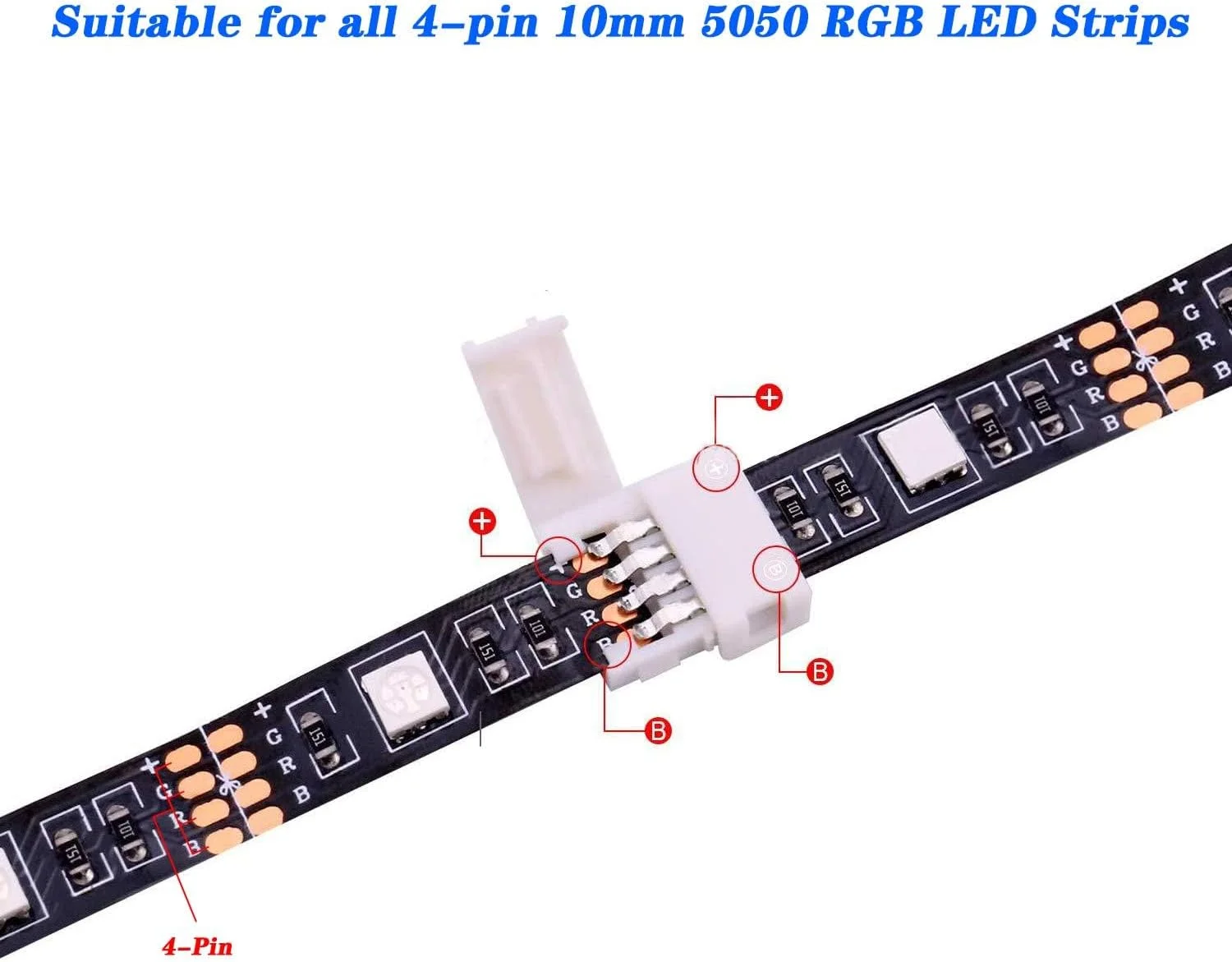 کیت کامل 30 عددی کانکتور نوار LED RGB آزونی، آداپتور توسعه بدون لحیم 4 پین بدون فاصله سازگار با نوار LED SMD 5050، شامل 20 کانکتور بدون فاصله، 5 کانکتور L و 5 کانکتور T (10 میلی متر) کیت کامل 30 عددی کانکتور نوار LED RGB آزونی، آداپتور توسعه بدون لحیم 4 پین بدون فاصله سازگار با نوار LED SMD 5050، شامل 20 کانکتور بدون فاصله، 5 کانکتور L و 5 کانکتور T (10 میلی متر)