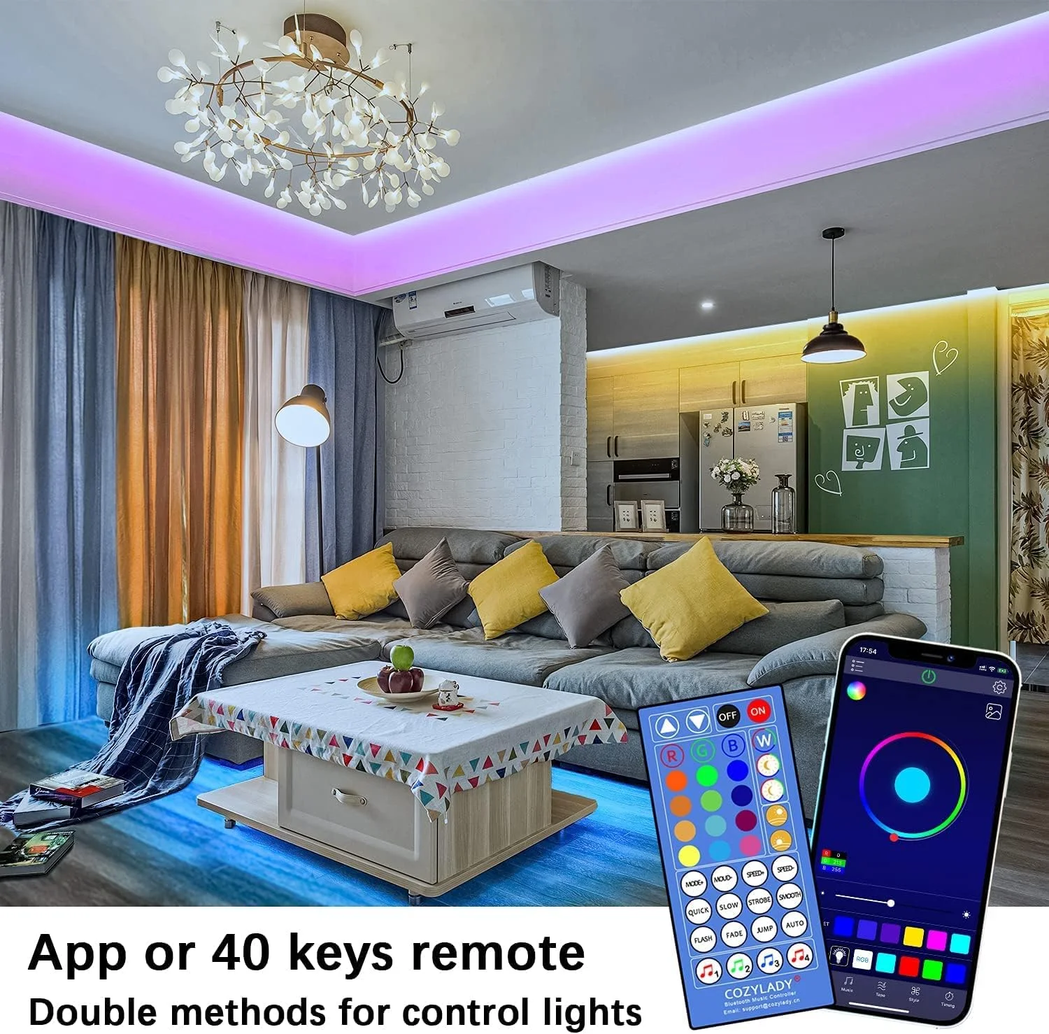 نوار چراغ LED بلوتوثی 20 متری Cozylady، نوارهای چراغ LED کنترل شده توسط برنامه تلفن هوشمند، نوار چراغ LED همگام سازی موسیقی برای دکوراسیون اتاق خواب، دکوراسیون اتاق، اتاق کودکان نوار چراغ LED بلوتوثی 20 متری Cozylady، نوارهای چراغ LED کنترل شده توسط برنامه تلفن هوشمند، نوار چراغ LED همگام سازی موسیقی برای دکوراسیون اتاق خواب، دکوراسیون اتاق، اتاق کودکان