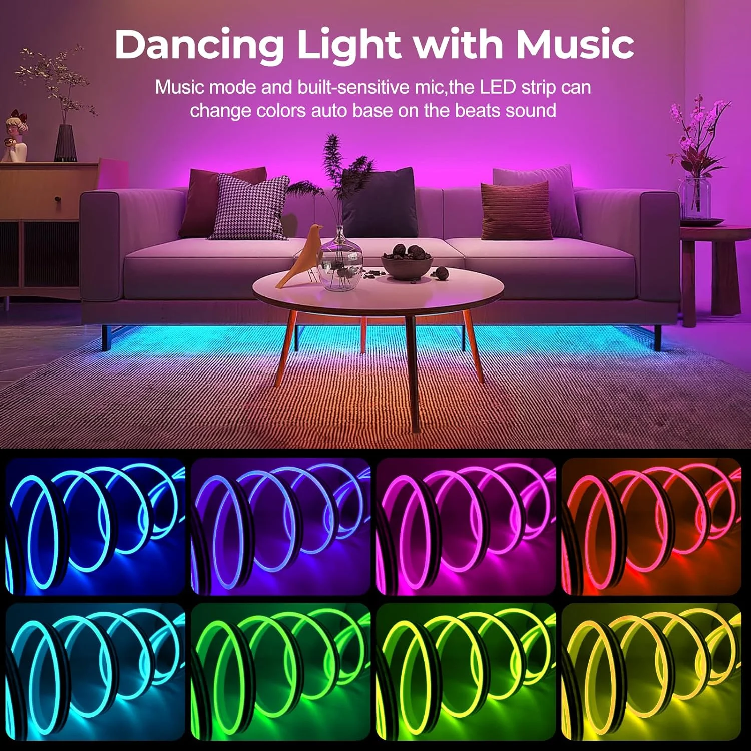 نوار نئون ال ای دی هوشمند 5 متری LUXONIC 24V RGB بلوتوثی، ضد آب، همگام سازی با موسیقی، حالت های قابل تنظیم، کار با اپلیکیشن و ریموت 44 کلیدی، لامپ برای اتاق خواب، اتاق نشیمن، اتاق بازی، دکور نور DIY نوار نئون ال ای دی هوشمند 5 متری LUXONIC 24V RGB بلوتوثی، ضد آب، همگام سازی با موسیقی، حالت های قابل تنظیم، کار با اپلیکیشن و ریموت 44 کلیدی، لامپ برای اتاق خواب، اتاق نشیمن، اتاق بازی، دکور نور DIY