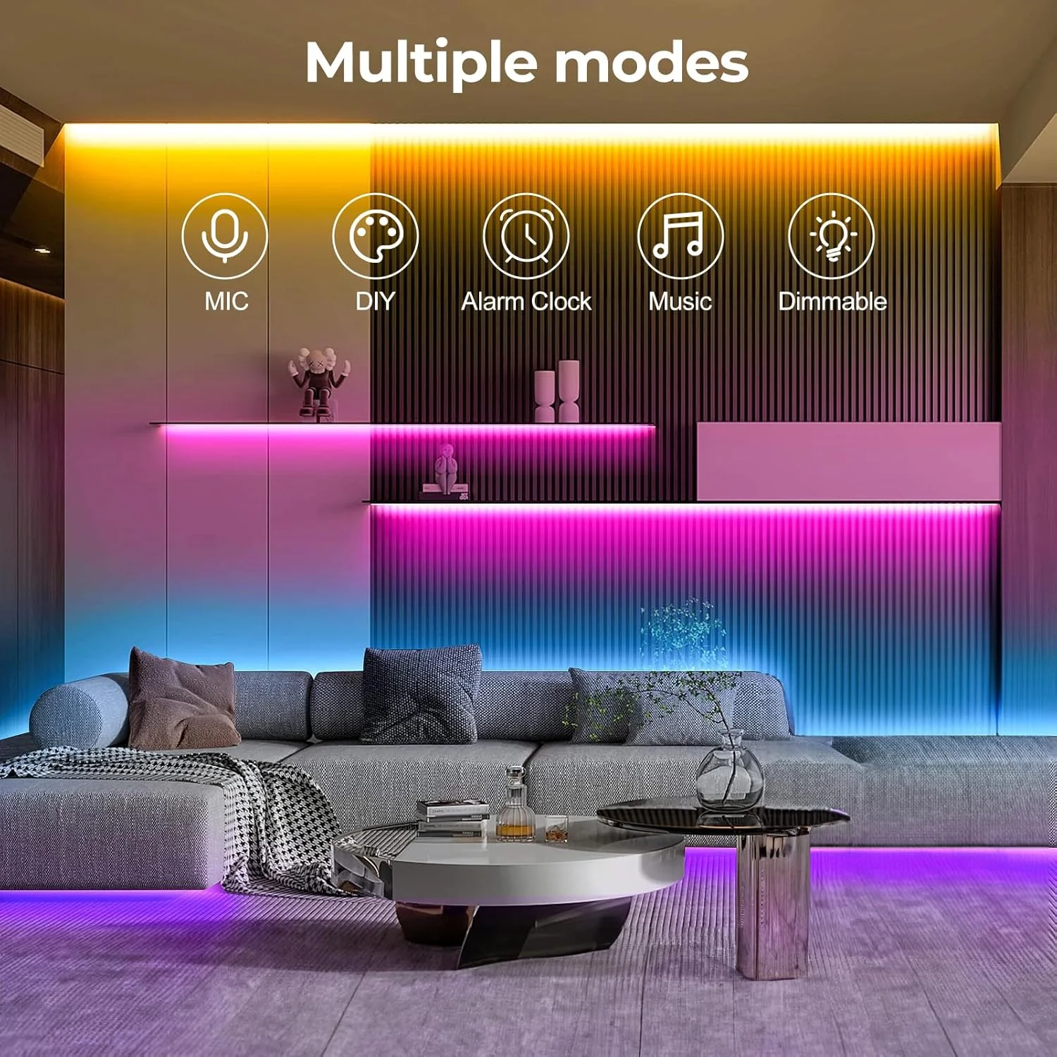 نوار نئون ال ای دی هوشمند 5 متری LUXONIC 24V RGB بلوتوثی، ضد آب، همگام سازی با موسیقی، حالت های قابل تنظیم، کار با اپلیکیشن و ریموت 44 کلیدی، لامپ برای اتاق خواب، اتاق نشیمن، اتاق بازی، دکور نور DIY نوار نئون ال ای دی هوشمند 5 متری LUXONIC 24V RGB بلوتوثی، ضد آب، همگام سازی با موسیقی، حالت های قابل تنظیم، کار با اپلیکیشن و ریموت 44 کلیدی، لامپ برای اتاق خواب، اتاق نشیمن، اتاق بازی، دکور نور DIY