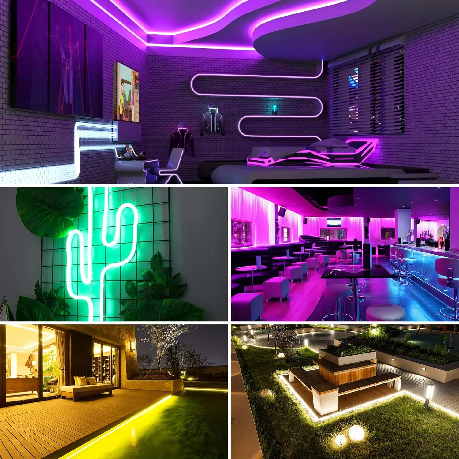 نوار نئون ال ای دی هوشمند 5 متری LUXONIC 24V RGB بلوتوثی، ضد آب، همگام سازی با موسیقی، حالت های قابل تنظیم، کار با اپلیکیشن و ریموت 44 کلیدی، لامپ برای اتاق خواب، اتاق نشیمن، اتاق بازی، دکور نور DIY نوار نئون ال ای دی هوشمند 5 متری LUXONIC 24V RGB بلوتوثی، ضد آب، همگام سازی با موسیقی، حالت های قابل تنظیم، کار با اپلیکیشن و ریموت 44 کلیدی، لامپ برای اتاق خواب، اتاق نشیمن، اتاق بازی، دکور نور DIY