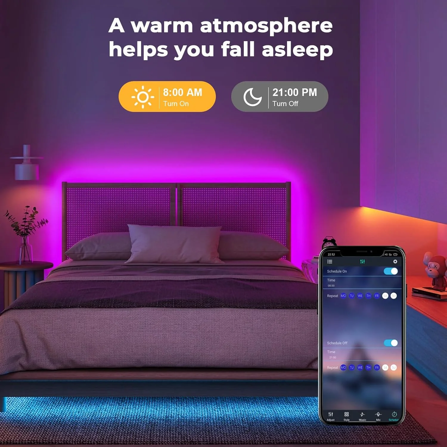 نوار نئون ال ای دی هوشمند 5 متری LUXONIC 24V RGB بلوتوثی، ضد آب، همگام سازی با موسیقی، حالت های قابل تنظیم، کار با اپلیکیشن و ریموت 44 کلیدی، لامپ برای اتاق خواب، اتاق نشیمن، اتاق بازی، دکور نور DIY نوار نئون ال ای دی هوشمند 5 متری LUXONIC 24V RGB بلوتوثی، ضد آب، همگام سازی با موسیقی، حالت های قابل تنظیم، کار با اپلیکیشن و ریموت 44 کلیدی، لامپ برای اتاق خواب، اتاق نشیمن، اتاق بازی، دکور نور DIY