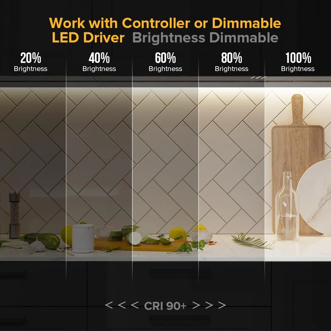 نوار ال ای دی FCOB COB BTF-LIGHTING، انعطاف پذیر، با تراکم بالا، نور یکنواخت، 8 وات بر متر، 5 متر، DC24V، سفید گرم 3000K، CRI 90+، عرض 8 میلی متر، نوار ال ای دی دیمر پذیر برای دکوراسیون داخلی (بدون آداپتور یا کنترلر)