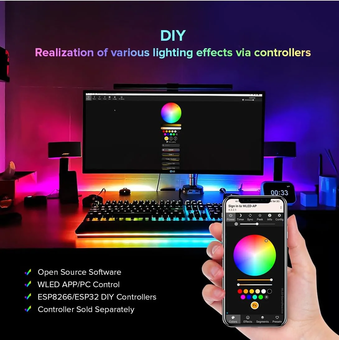 نوار LED پیکسلی رنگی BTF-LIGHTING WS2812B RGB 5050SMD با قابلیت آدرس دهی جداگانه، 16.4 فوت، 60 پیکسل در متر، 300 پیکسل، PCB مشکی انعطاف پذیر، تمام رنگی، IP30 غیر ضد آب، مناسب برای ساخت صفحه نمایش LED و دیوار LED، فقط DC5V نوار LED پیکسلی رنگی BTF-LIGHTING WS2812B RGB 5050SMD با قابلیت آدرس دهی جداگانه، 16.4 فوت، 60 پیکسل در متر، 300 پیکسل، PCB مشکی انعطاف پذیر، تمام رنگی، IP30 غیر ضد آب، مناسب برای ساخت صفحه نمایش LED و دیوار LED، فقط DC5V