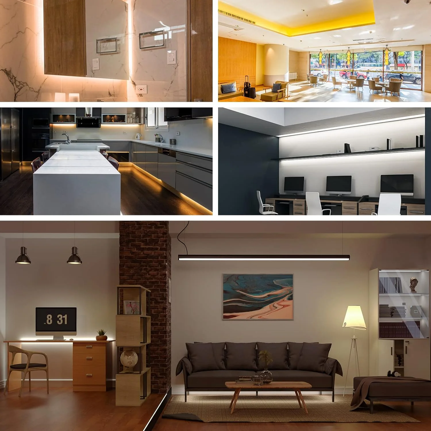 نوار ال ای دی FCOB COB BTF-LIGHTING، انعطاف پذیر، با تراکم بالا، نور یکنواخت، 8 وات بر متر، 5 متر، DC24V، سفید گرم 3000K، CRI 90+، عرض 8 میلی متر، نوار ال ای دی دیمر پذیر برای دکوراسیون داخلی (بدون آداپتور یا کنترلر)