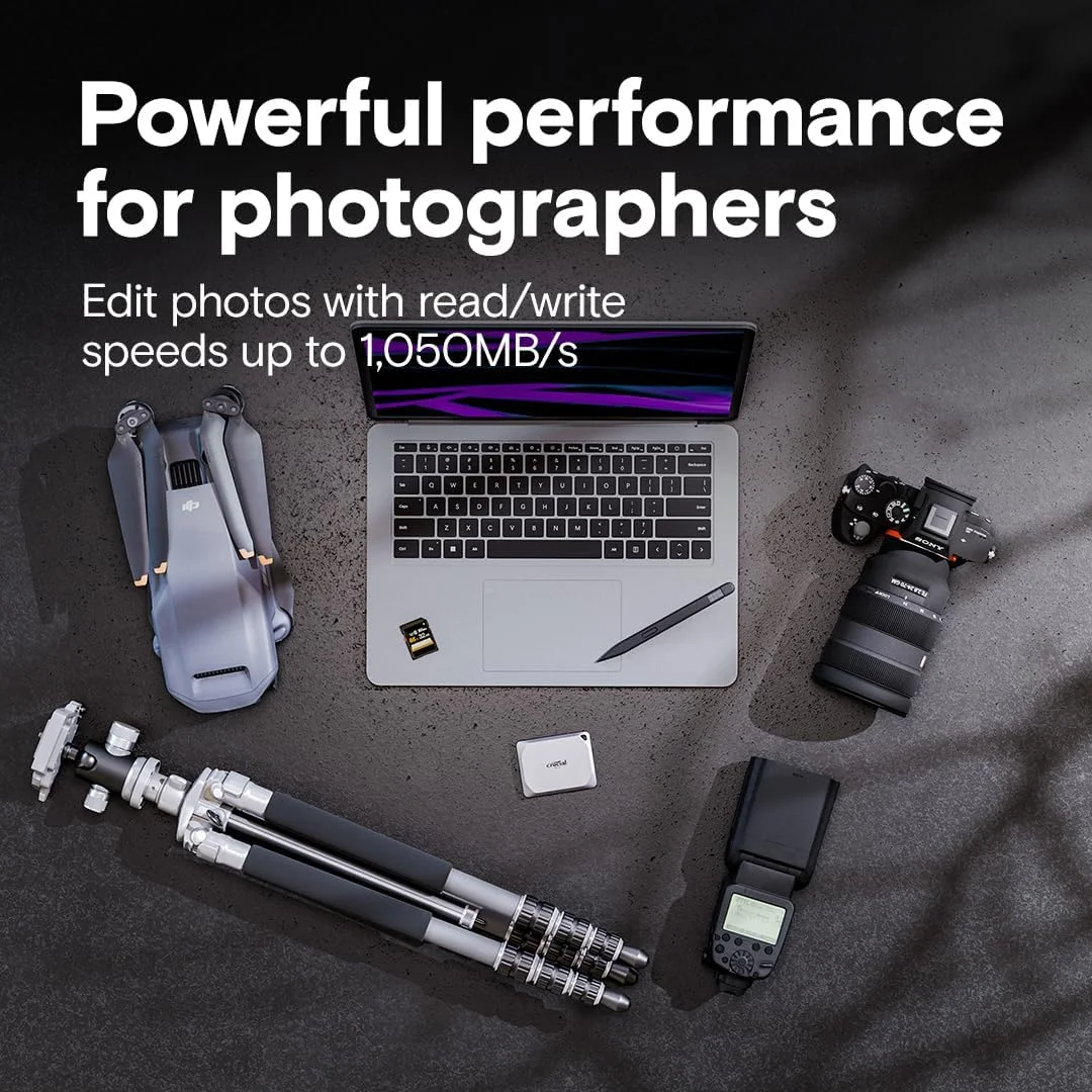 حافظه اس اس دی اکسترنال قابل حمل کروشیال X9 Pro با ظرفیت 2 ترابایت - سرعت خواندن و نوشتن تا 1050 مگابایت بر ثانیه - مقاوم در برابر آب و گرد و غبار، سازگار با PC و Mac، همراه با پیشنهاد Mylio Photos+ - درایو حالت جامد خارجی USB 3.2 - مدل CT2000X9PROSSD902 حافظه اس اس دی اکسترنال قابل حمل کروشیال X9 Pro با ظرفیت 2 ترابایت - سرعت خواندن و نوشتن تا 1050 مگابایت بر ثانیه - مقاوم در برابر آب و گرد و غبار، سازگار با PC و Mac، همراه با پیشنهاد Mylio Photos+ - درایو حالت جامد خارجی USB 3.2 - مدل CT2000X9PROSSD902