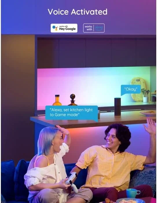 نوار چراغ ال ای دی هوشمند Govee RGBIC Basic با قابلیت اتصال وای فای و بلوتوث (5 متر)