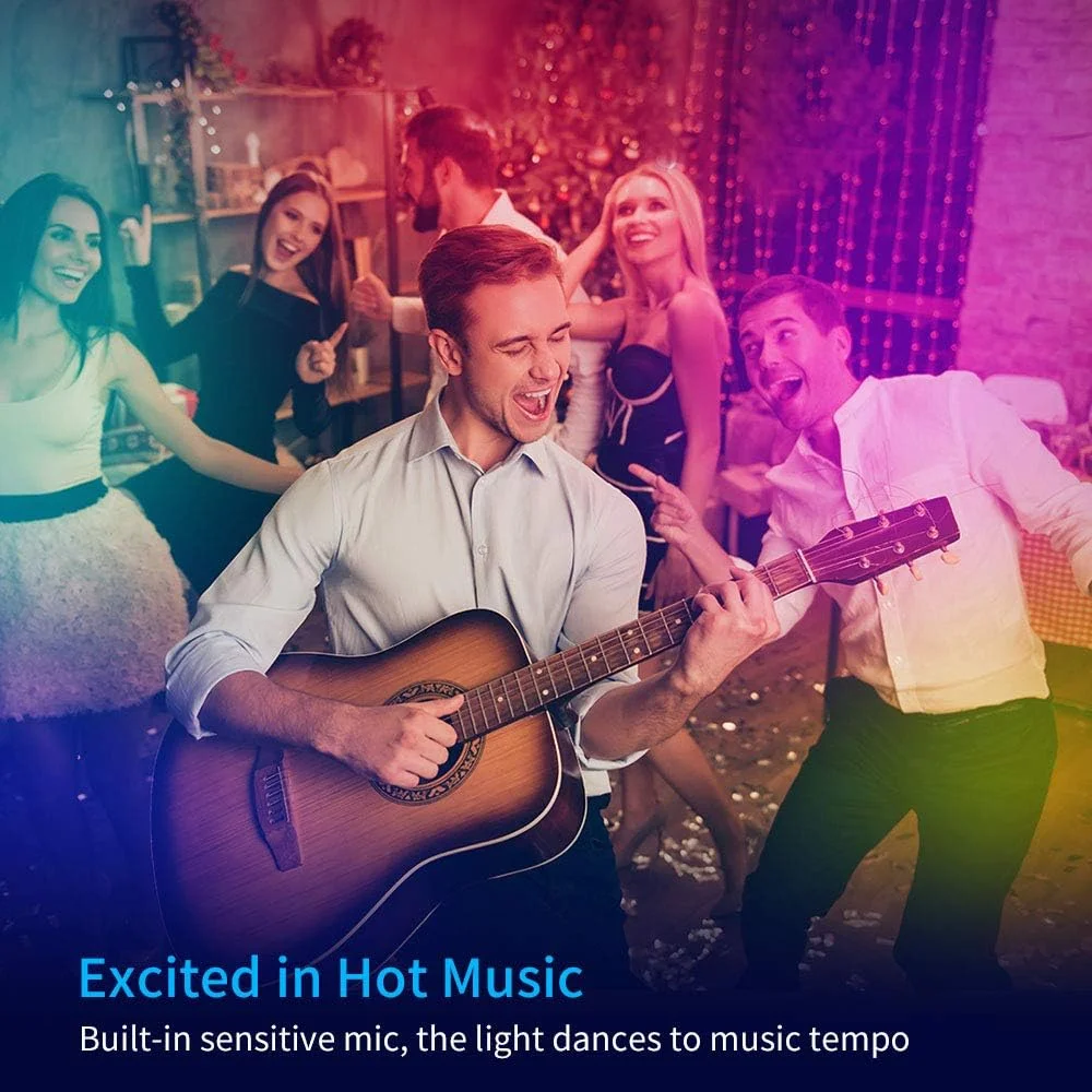 چراغ نواری ال ای دی 5 متری Govee Alexa، کنترل هوشمند از طریق اپلیکیشن WiFi، سازگار با الکسا و گوگل اسیستنت، حالت همگام سازی موسیقی، مناسب برای مهمانی و تلویزیون منزل