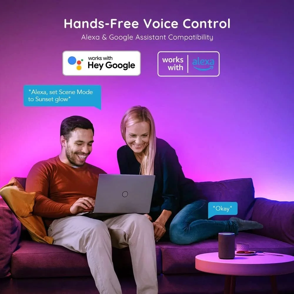 نوارهای چراغ LED هوشمند Govee RGBIC Basic با قابلیت اتصال Wi-Fi و بلوتوث (10 متر)