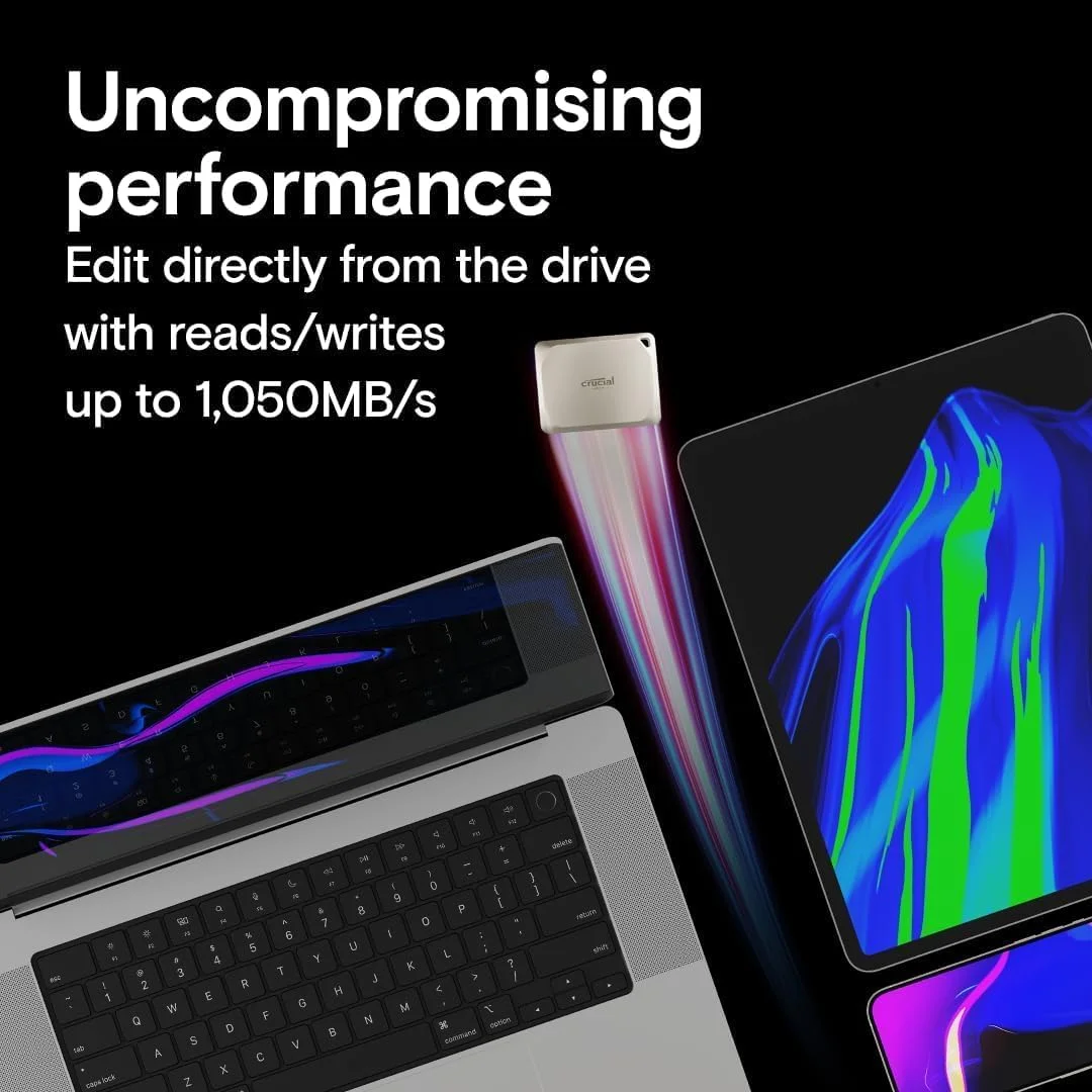 اس اس دی اکسترنال 1 ترابایتی کروشیال X9 Pro مخصوص مک - سرعت خواندن و نوشتن تا 1050 مگابایت بر ثانیه - مقاوم در برابر آب و گرد و غبار، آماده برای مک، همراه با پیشنهاد Mylio Photos+ - درایو حالت جامد اکسترنال USB 3.2 - مدل CT1000X9PROMACSSD9B02 اس اس دی اکسترنال 1 ترابایتی کروشیال X9 Pro مخصوص مک - سرعت خواندن و نوشتن تا 1050 مگابایت بر ثانیه - مقاوم در برابر آب و گرد و غبار، آماده برای مک، همراه با پیشنهاد Mylio Photos+ - درایو حالت جامد اکسترنال USB 3.2 - مدل CT1000X9PROMACSSD9B02