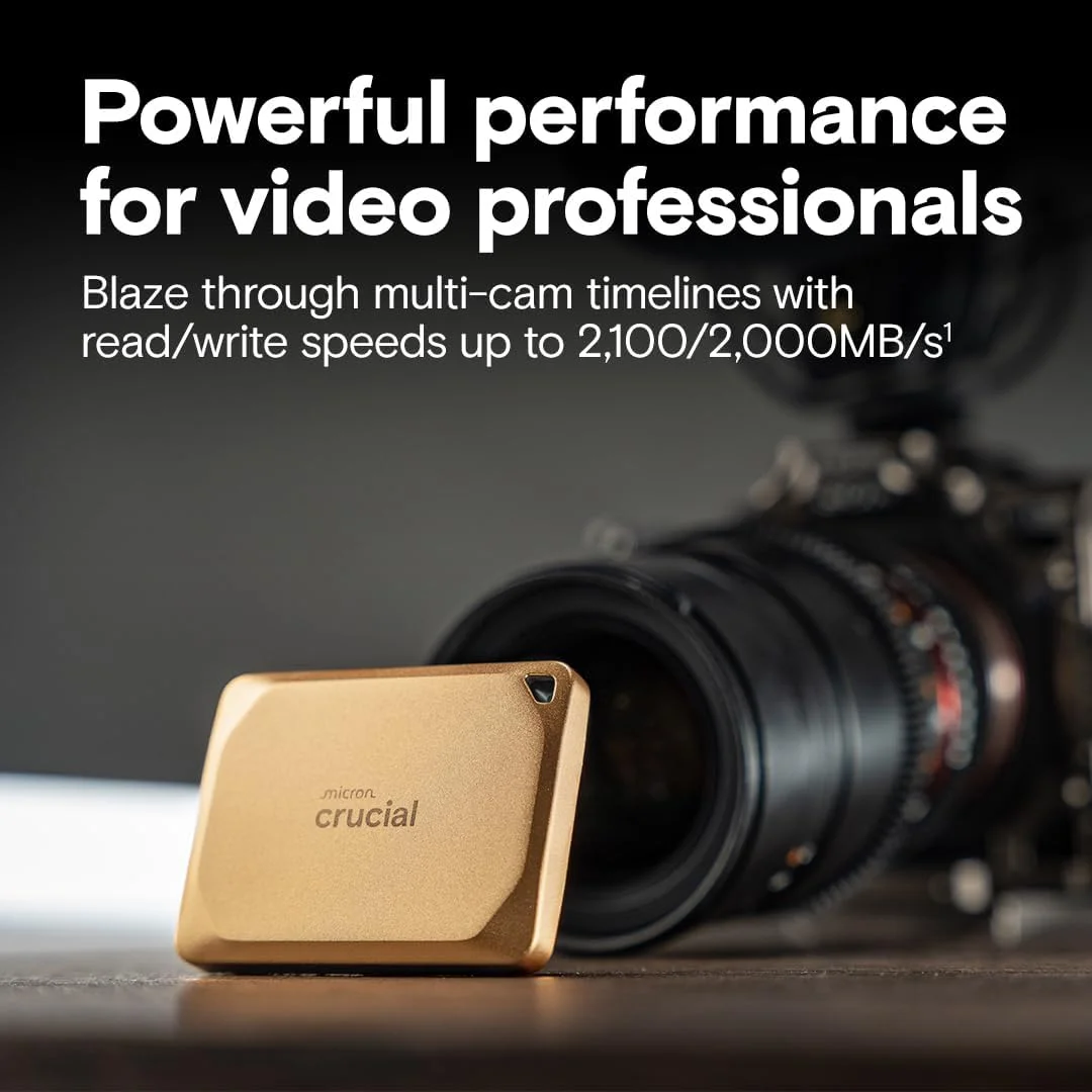هارد اکسترنال SSD کروشیال X10 Pro با ظرفیت 4 ترابایت، سرعت خواندن تا 2100 مگابایت بر ثانیه و سرعت نوشتن 2000 مگابایت بر ثانیه، درایو حالت جامد قابل حمل، ضد آب و گرد و غبار IP55، USB-C 3.2، طلایی - CT4000X10PROSSD9D02 هارد اکسترنال SSD کروشیال X10 Pro با ظرفیت 4 ترابایت، سرعت خواندن تا 2100 مگابایت بر ثانیه و سرعت نوشتن 2000 مگابایت بر ثانیه، درایو حالت جامد قابل حمل، ضد آب و گرد و غبار IP55، USB-C 3.2، طلایی - CT4000X10PROSSD9D02