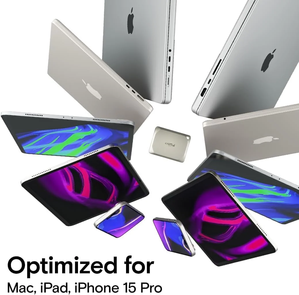 اس اس دی اکسترنال 1 ترابایتی کروشیال X9 Pro مخصوص مک - سرعت خواندن و نوشتن تا 1050 مگابایت بر ثانیه - مقاوم در برابر آب و گرد و غبار، آماده برای مک، همراه با پیشنهاد Mylio Photos+ - درایو حالت جامد اکسترنال USB 3.2 - مدل CT1000X9PROMACSSD9B02 اس اس دی اکسترنال 1 ترابایتی کروشیال X9 Pro مخصوص مک - سرعت خواندن و نوشتن تا 1050 مگابایت بر ثانیه - مقاوم در برابر آب و گرد و غبار، آماده برای مک، همراه با پیشنهاد Mylio Photos+ - درایو حالت جامد اکسترنال USB 3.2 - مدل CT1000X9PROMACSSD9B02