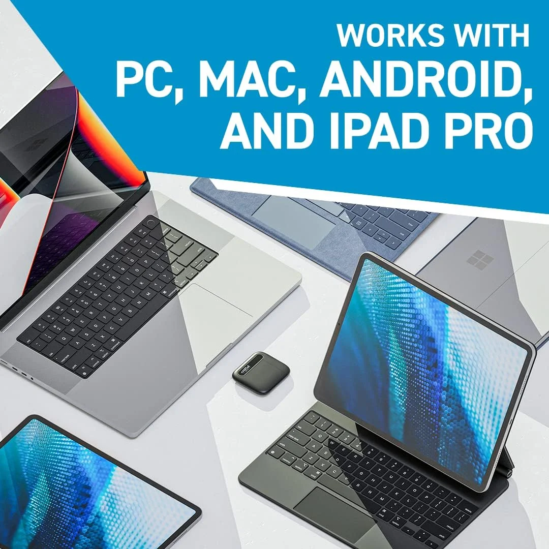 حافظه اس اس دی اکسترنال قابل حمل کروشیال X6 با ظرفیت 4 ترابایت، USB 3.2 و پورت USB-C