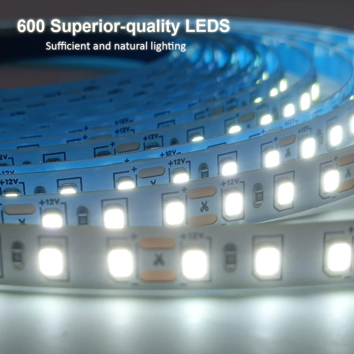 نوار چراغ LED هومینا، 5 متر 600 LED، نوار چراغ LED 24 وات، نور سفید روز روشن 6000K، نور نوار قابل تنظیم برای استفاده در فضای داخلی (شامل آداپتور و دیمر) نوار چراغ LED هومینا، 5 متر 600 LED، نوار چراغ LED 24 وات، نور سفید روز روشن 6000K، نور نوار قابل تنظیم برای استفاده در فضای داخلی (شامل آداپتور و دیمر)