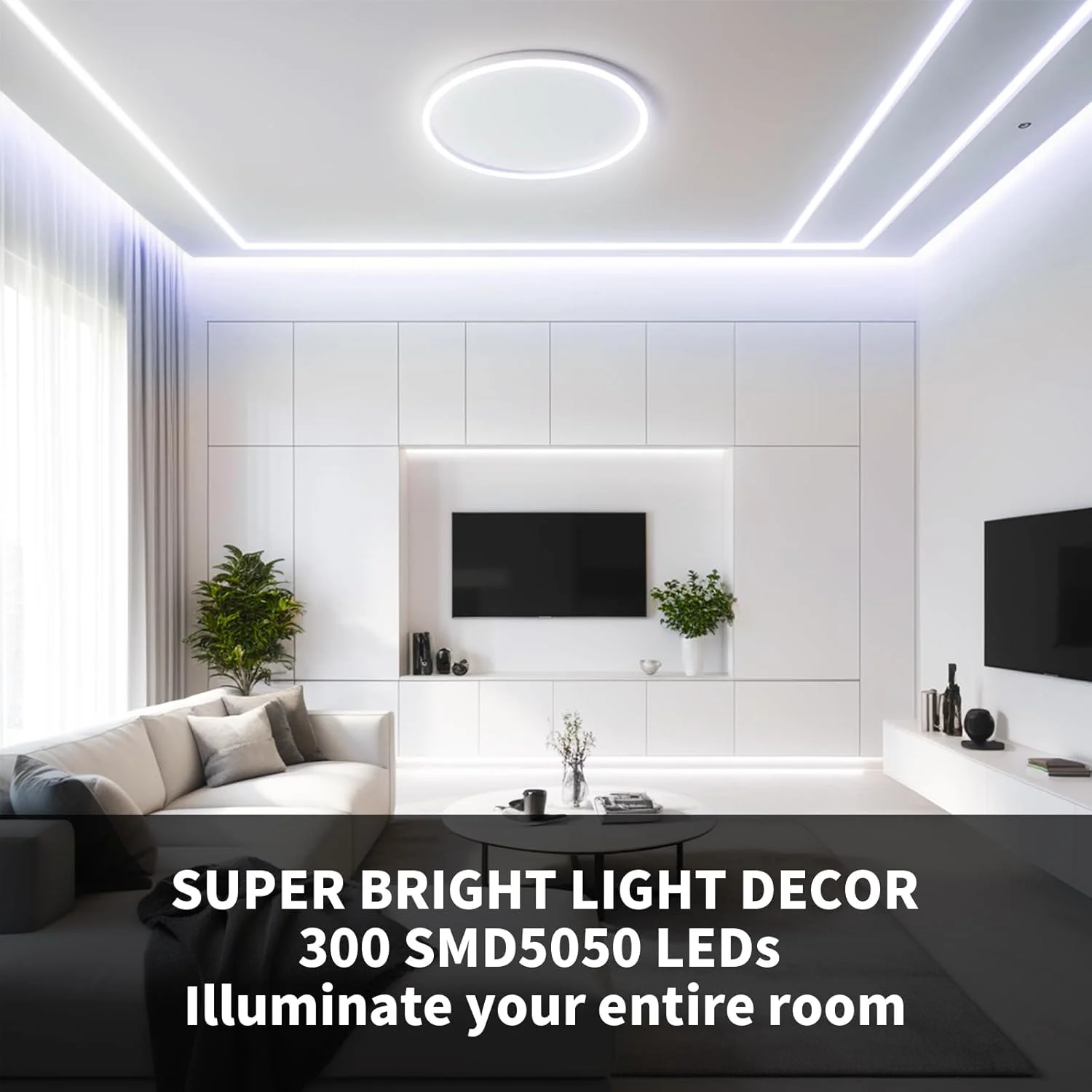 نوار نور ال ای دی سفید سرد iNextStation، 5 متر 12 ولت 6500K SMD5050 300LED ضد آب IP65 قابل برش نوار نور ال ای دی انعطاف پذیر برای دکوراسیون آینه کابینت آشپزخانه (بدون منبع تغذیه/پلاگین)