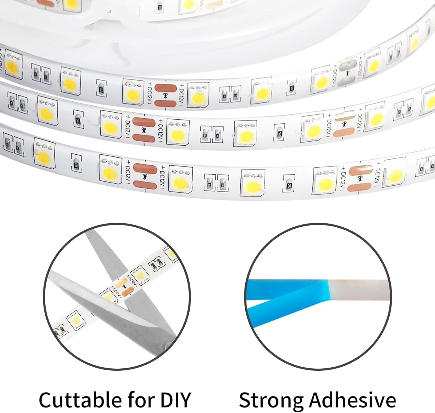 نوار نور ال ای دی سفید سرد iNextStation، 5 متر 12 ولت 6500K SMD5050 300LED ضد آب IP65 قابل برش نوار نور ال ای دی انعطاف پذیر برای دکوراسیون آینه کابینت آشپزخانه (بدون منبع تغذیه/پلاگین)