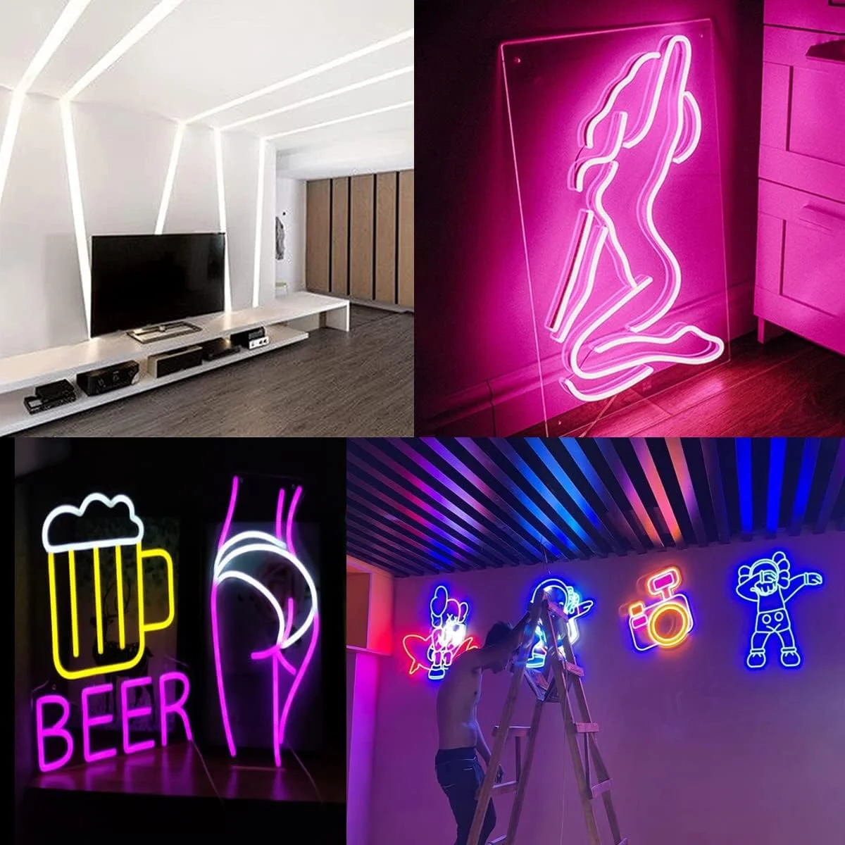 نور نئون سفید گرم Kalakila به طول 5 متر (16.4 فوت)، نوار LED نئون انعطاف پذیر 12 ولت ضد آب برای دکوراسیون اتاق خواب و فضای باز (همراه با آداپتور برق) نور نئون سفید گرم Kalakila به طول 5 متر (16.4 فوت)، نوار LED نئون انعطاف پذیر 12 ولت ضد آب برای دکوراسیون اتاق خواب و فضای باز (همراه با آداپتور برق)