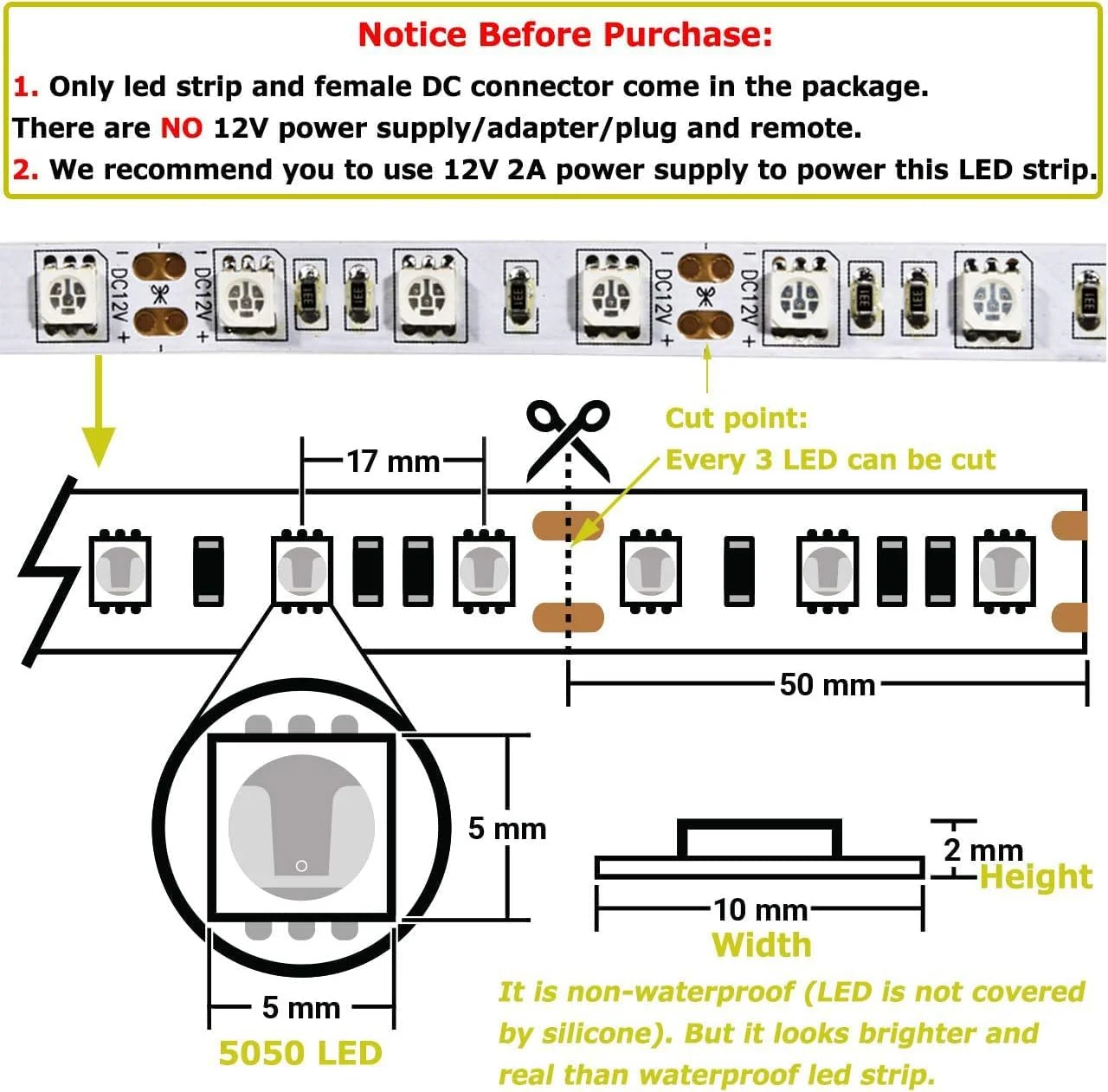 نوار LED زرد 12 ولت iNextStation، 5 متر (16.4 فوت) 300 LED SMD5050، نوار LED انعطاف پذیر قابل برش، نوار LED برای دکوراسیون داخلی منزل، آشپزخانه، بار، جشنواره (آداپتور برق شامل نمی شود) نوار LED زرد 12 ولت iNextStation، 5 متر (16.4 فوت) 300 LED SMD5050، نوار LED انعطاف پذیر قابل برش، نوار LED برای دکوراسیون داخلی منزل، آشپزخانه، بار، جشنواره (آداپتور برق شامل نمی شود)