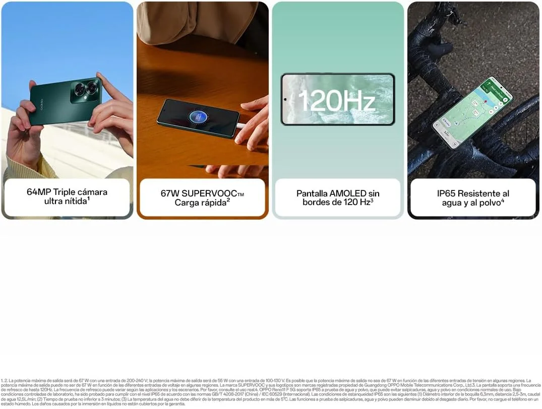 گوشی موبایل اوپو Reno11 F دو سیم کارت 256 گیگابایت رام + 8 گیگابایت رم (فقط GSM | بدون CDMA) نسخه بین المللی آنلاک شده کارخانه ای 5G (سبز نخل)