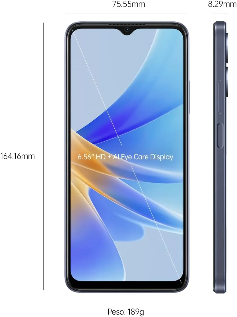 گوشی هوشمند اوپو A17 (بازسازی شده)، ظرفیت 5000 میلی آمپر ساعت، 6 گیگابایت رم + 128 گیگابایت رام، مشکی نیمه شب گوشی هوشمند اوپو A17 (بازسازی شده)، ظرفیت 5000 میلی آمپر ساعت، 6 گیگابایت رم + 128 گیگابایت رام، مشکی نیمه شب