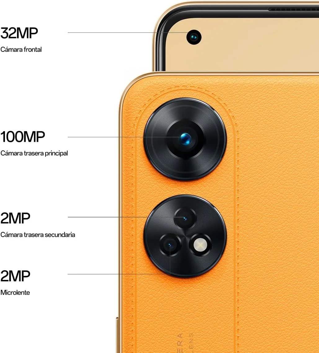 گوشی موبایل اوپو Reno8T با حافظه 8 گیگابایت + 128 گیگابایت، دوربین 100 مگاپیکسل + دوربین میکروسکوپی 2 مگاپیکسل، گوشی هوشمند اندروید، باتری 5000 میلی آمپر ساعت، شارژ سریع 33 وات، دو سیم کارت نانو، نارنجی